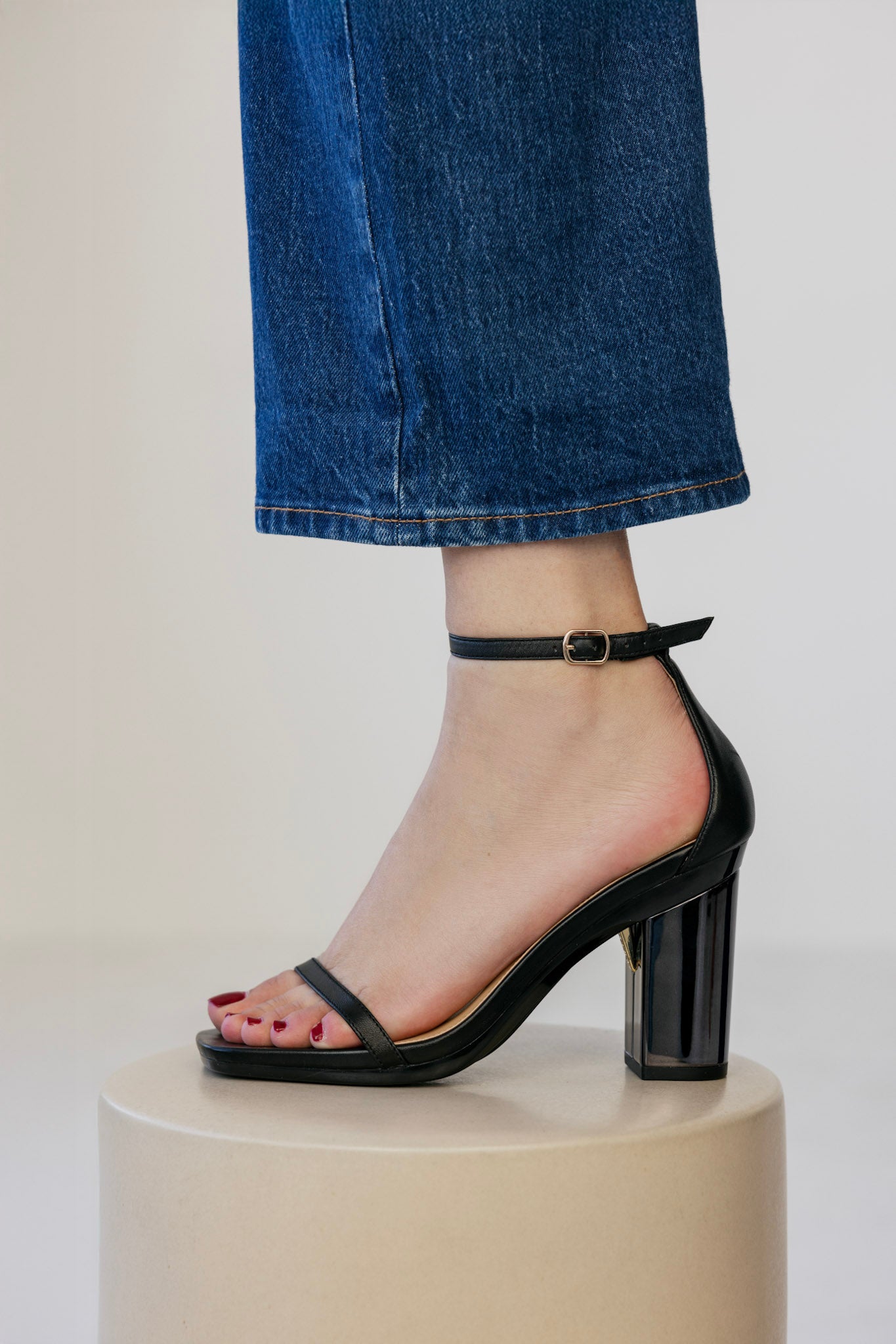 Block Heel Kit 3 Coal Metallic