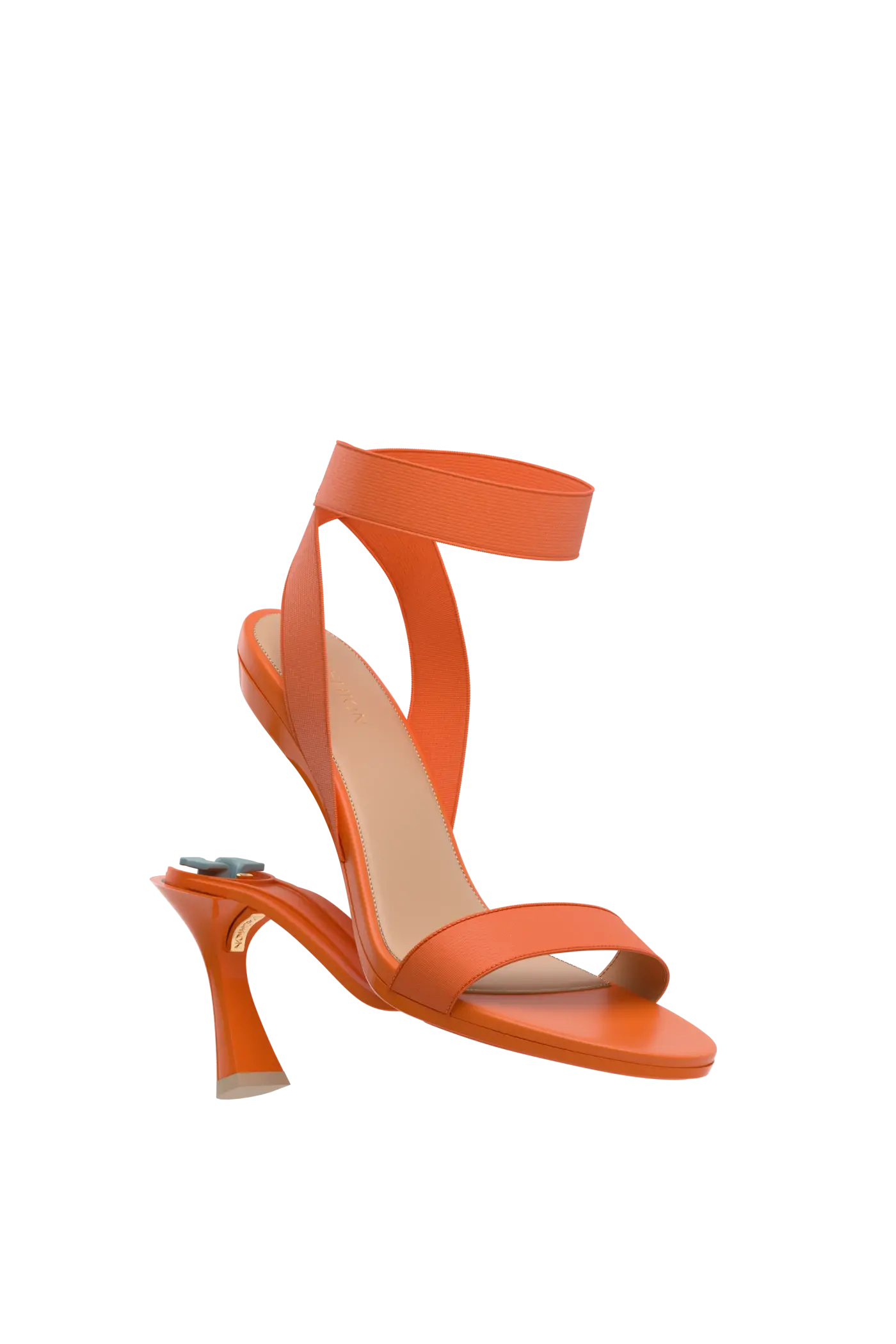 The Abby - Tangerine Elastic 4 Flare Stiletto
