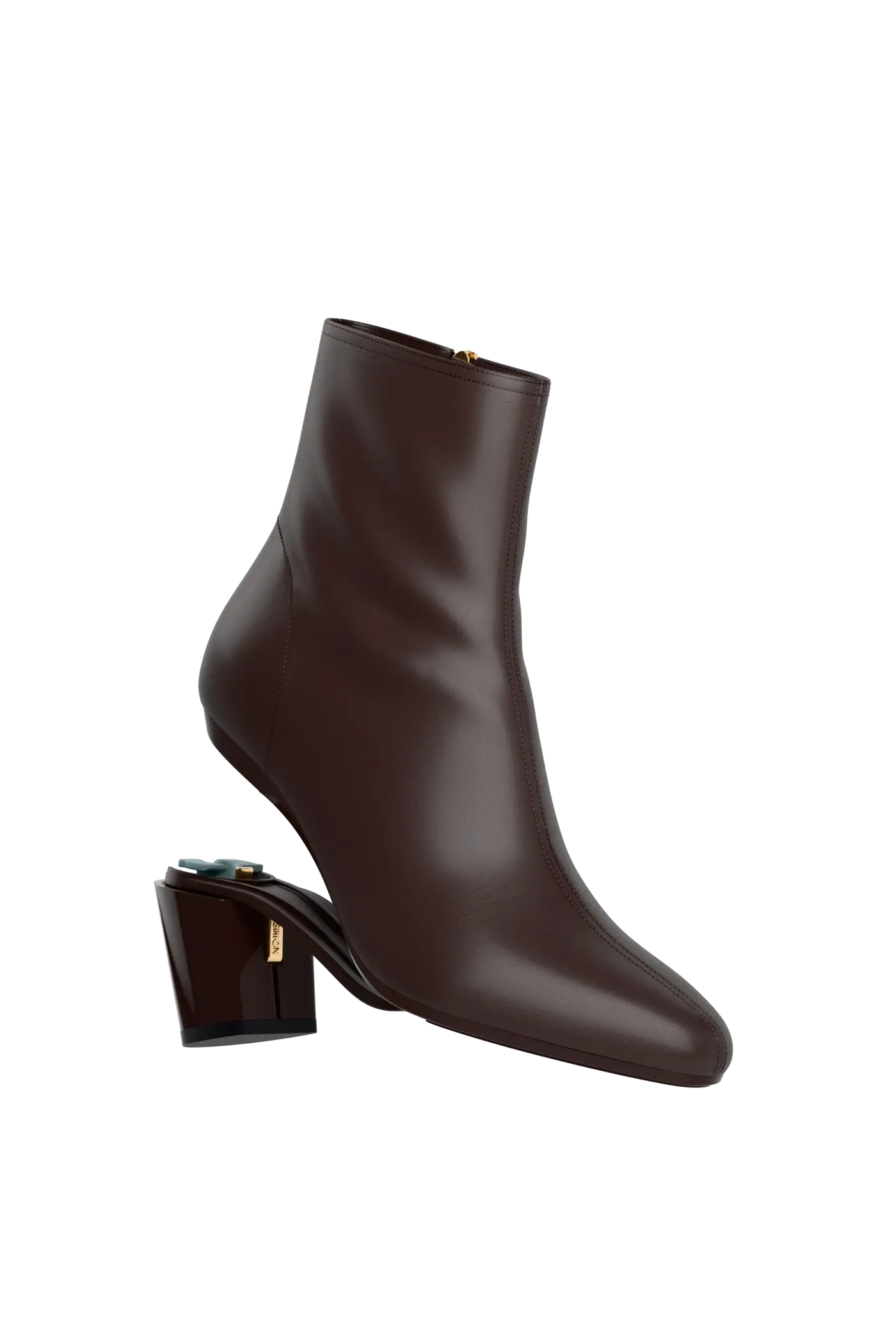 The Amy Bootie - Chocolate Leather 3 Block