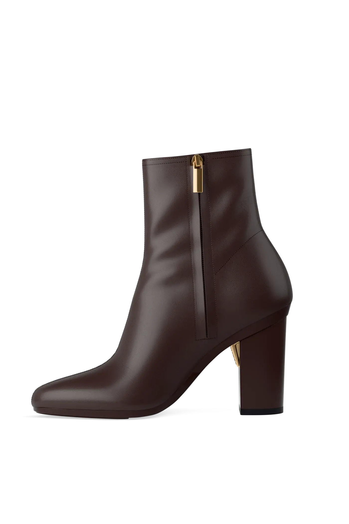 The Amy Bootie - Chocolate Leather 4 Block