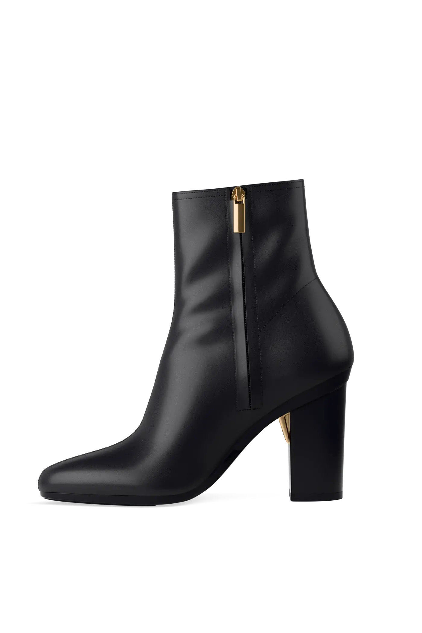 The Amy Bootie - Coal Leather 4 Block