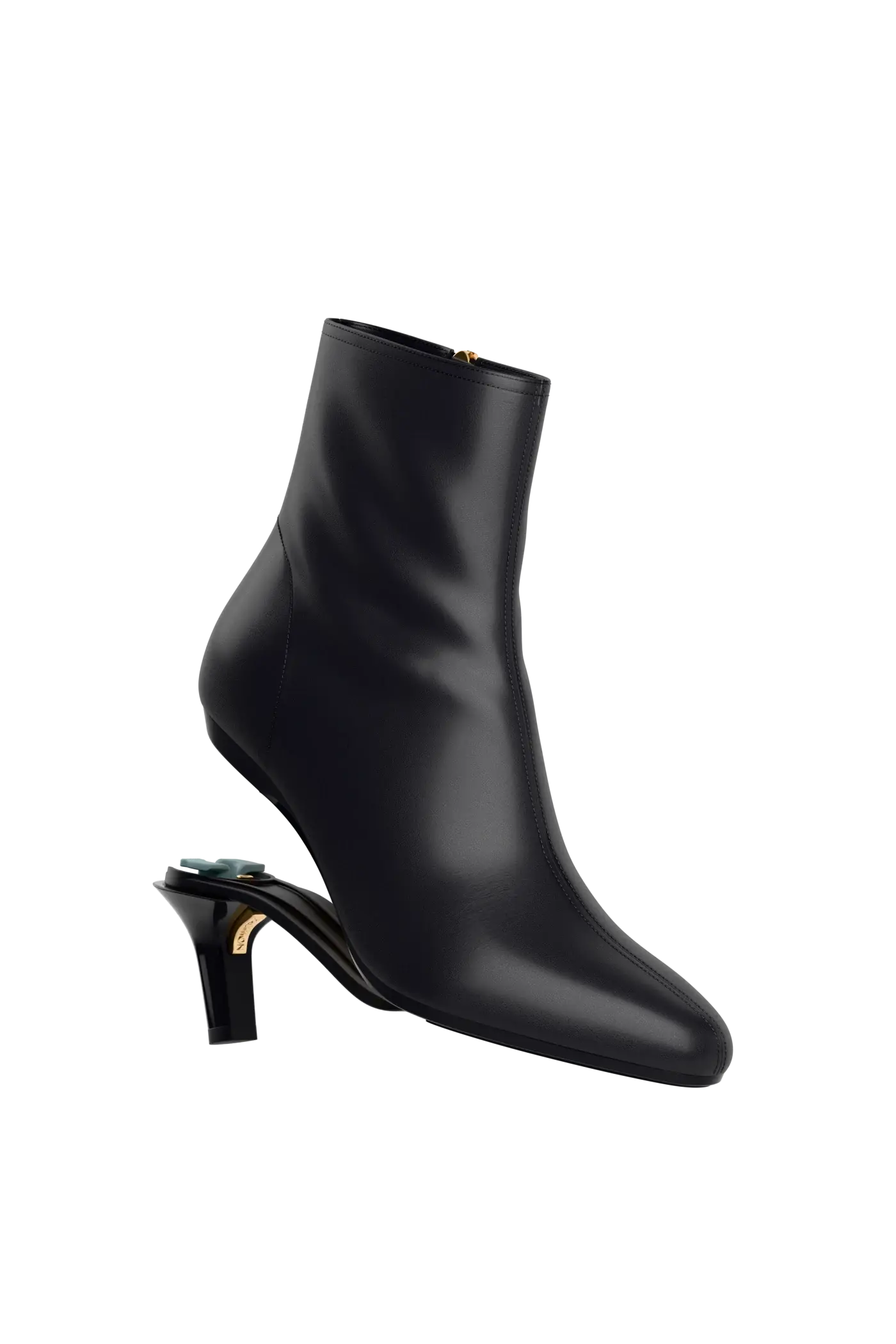 The Amy Bootie - Coal Leather 3 Stiletto