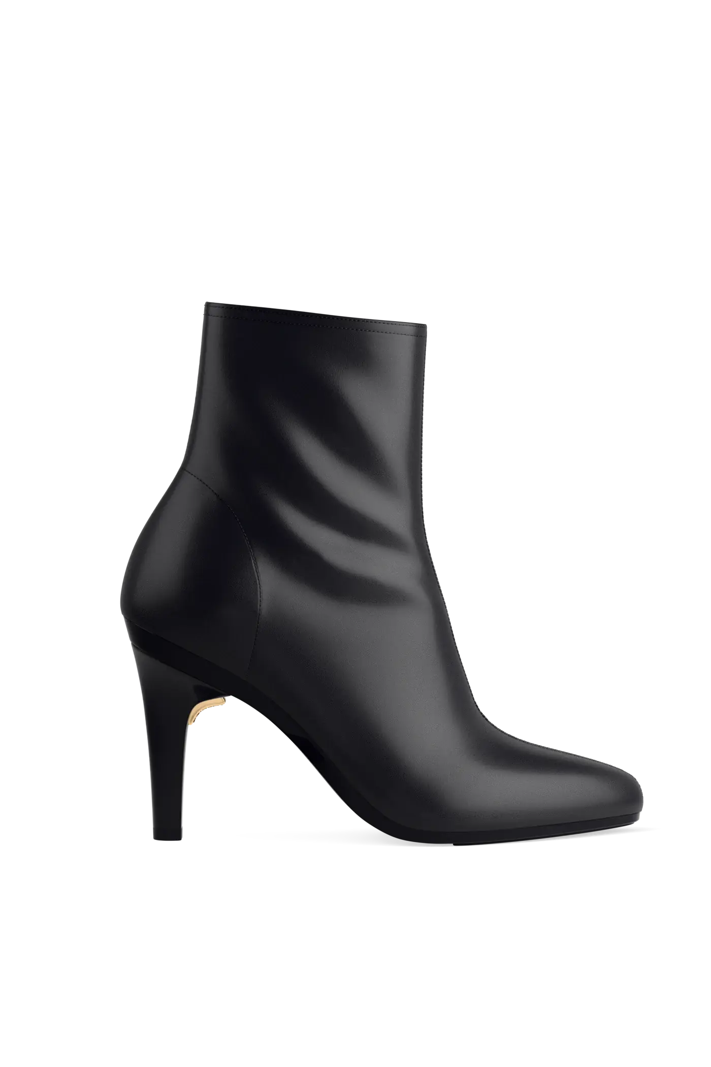 The Amy Bootie - Coal Leather 4 Stiletto