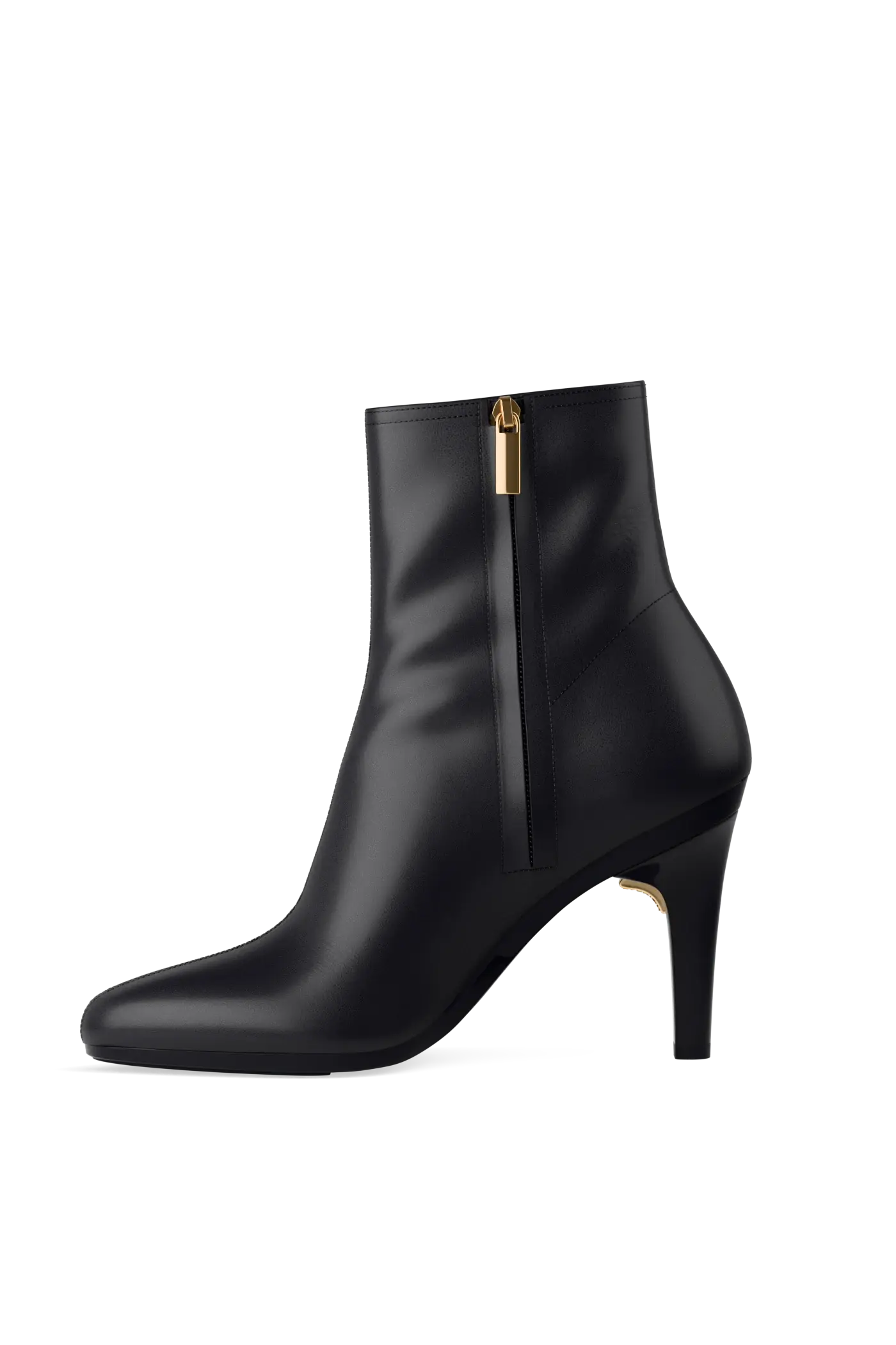The Amy Bootie - Coal Leather 4 Stiletto