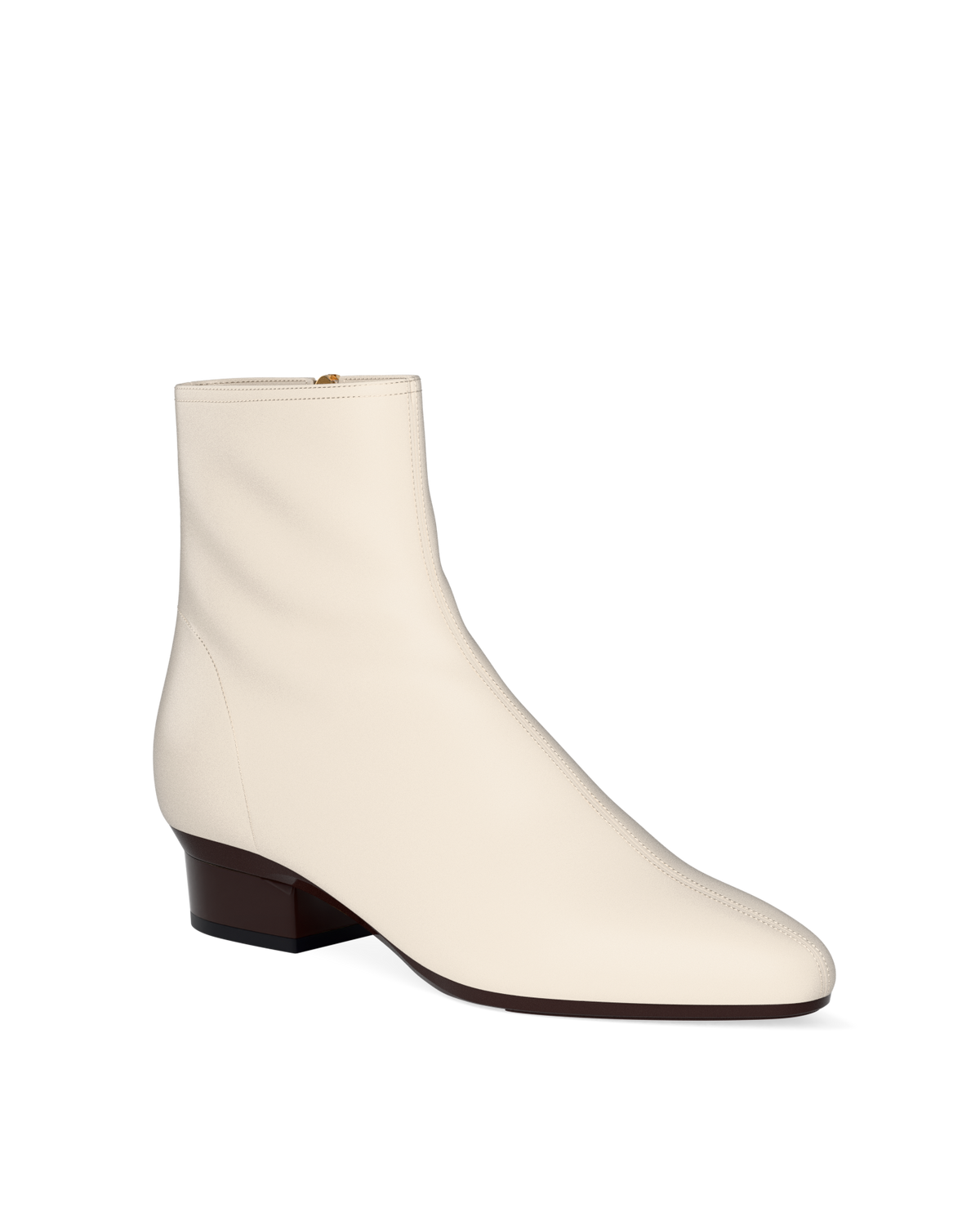 The Amy Bootie - Ivory Leather 3 Stiletto