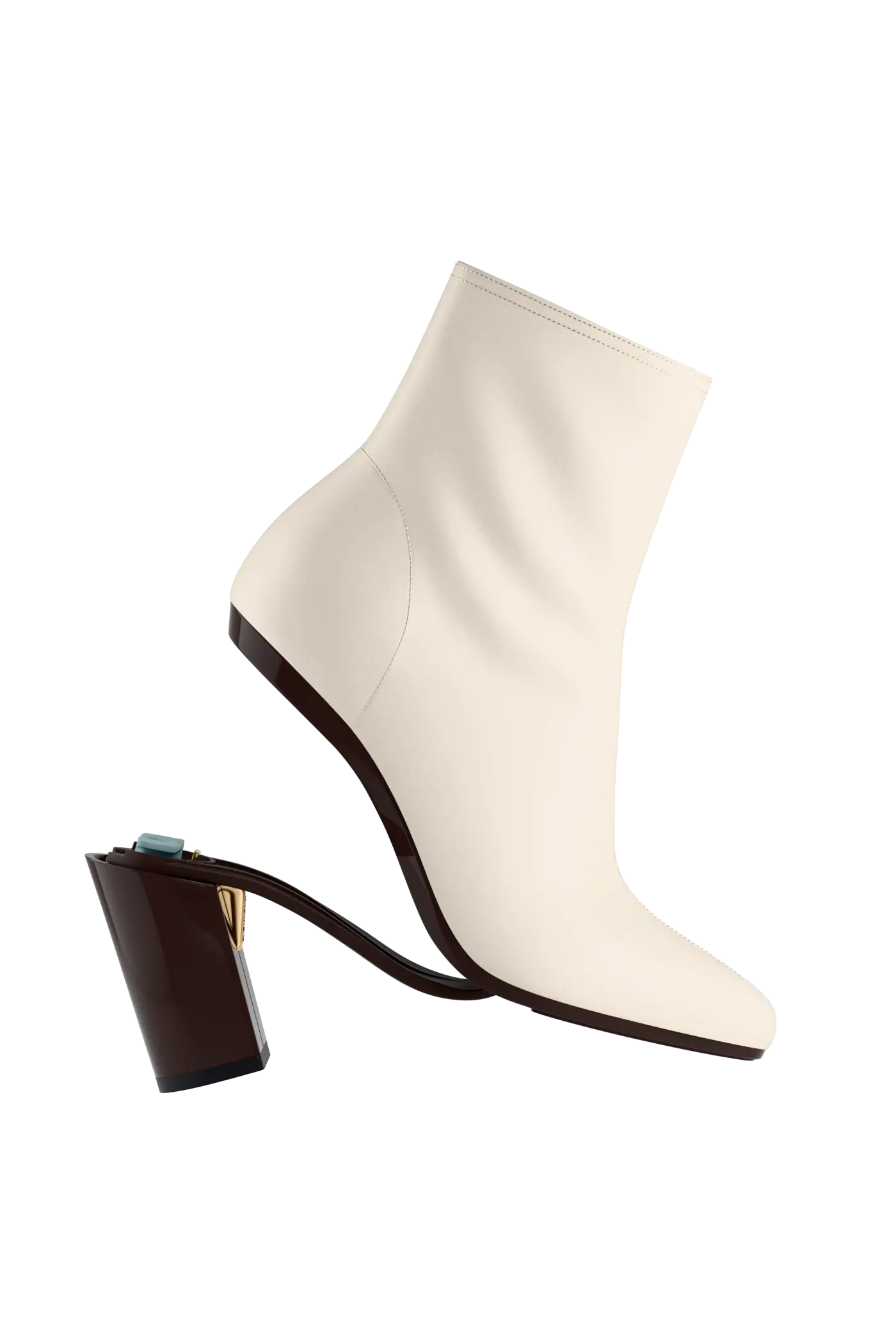 The Amy Bootie - Ivory Leather Flat