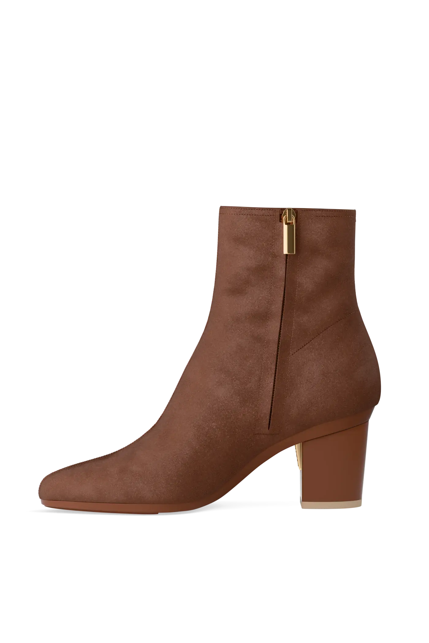 The Amy Bootie - Walnut Suede 3 Block