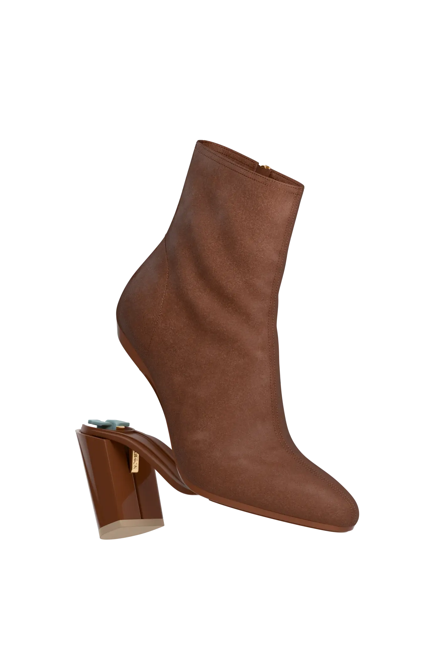 The Amy Bootie - Walnut Suede 4 Block