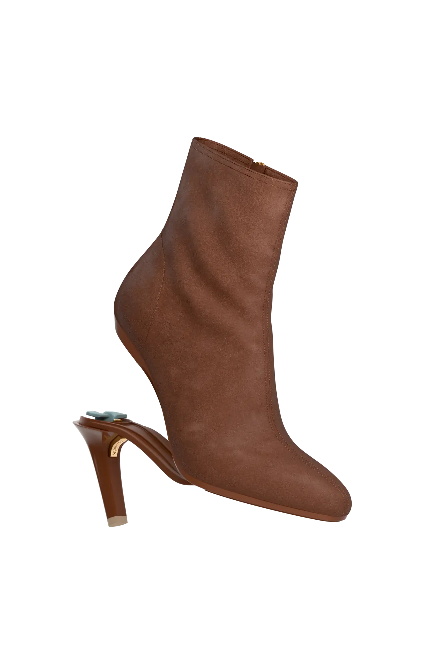 The Amy Bootie - Walnut Suede 4 Stiletto