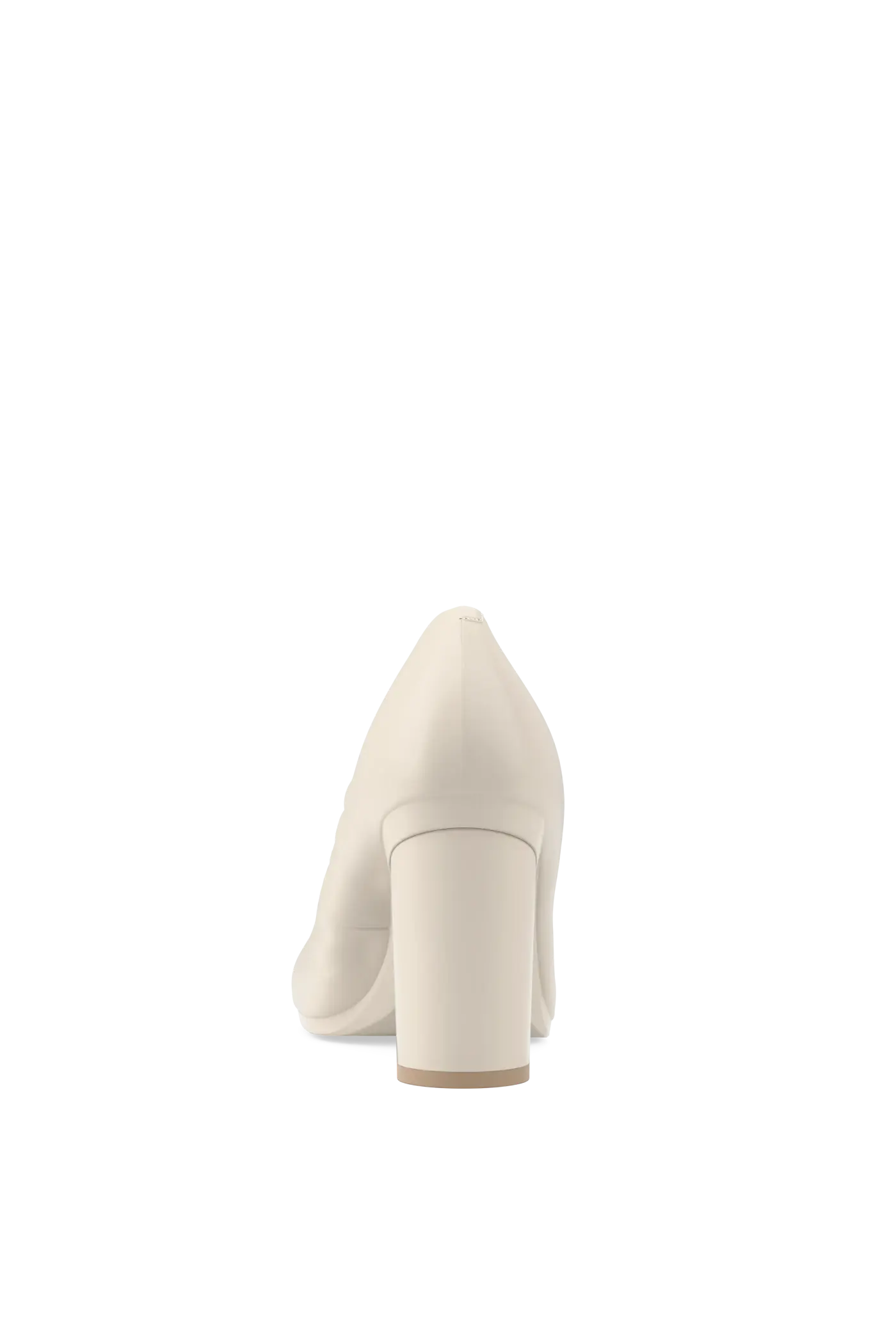 The Ballet Pump - Ivory Leather 4 Block - Final Sale