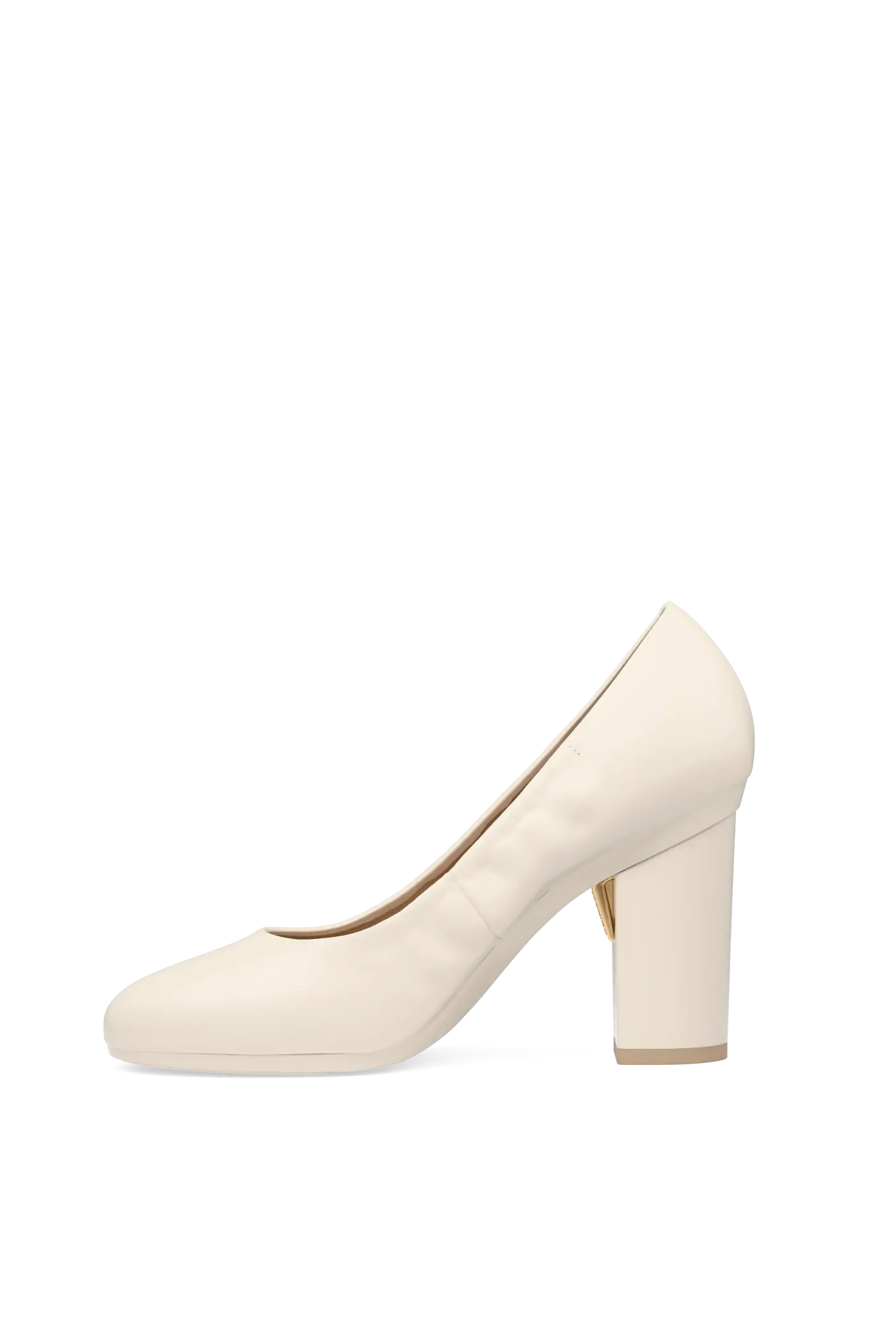The Ballet Pump - Ivory Leather 4 Block - Final Sale