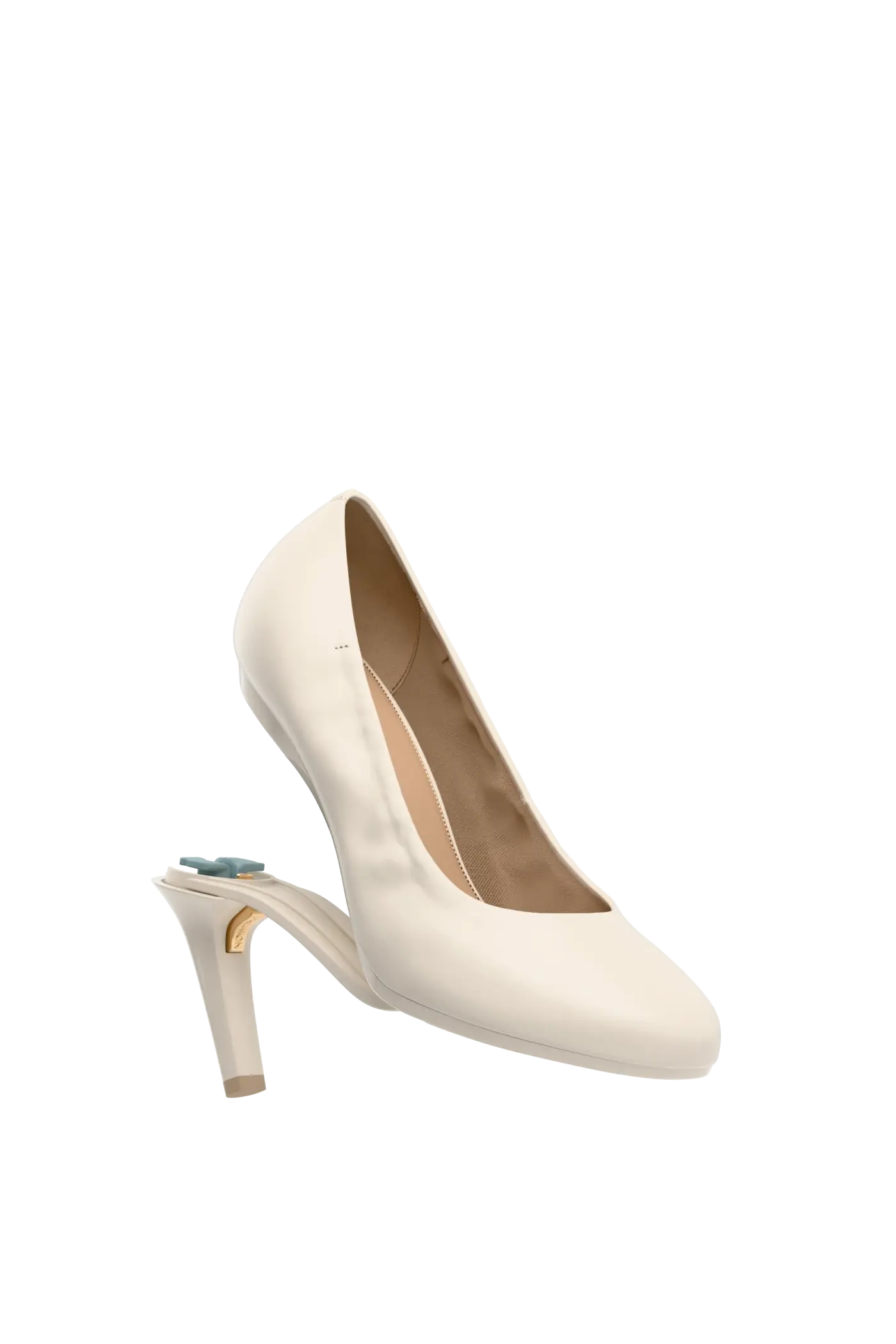The Ballet Pump - Ivory Leather 4 Stiletto - Final Sale