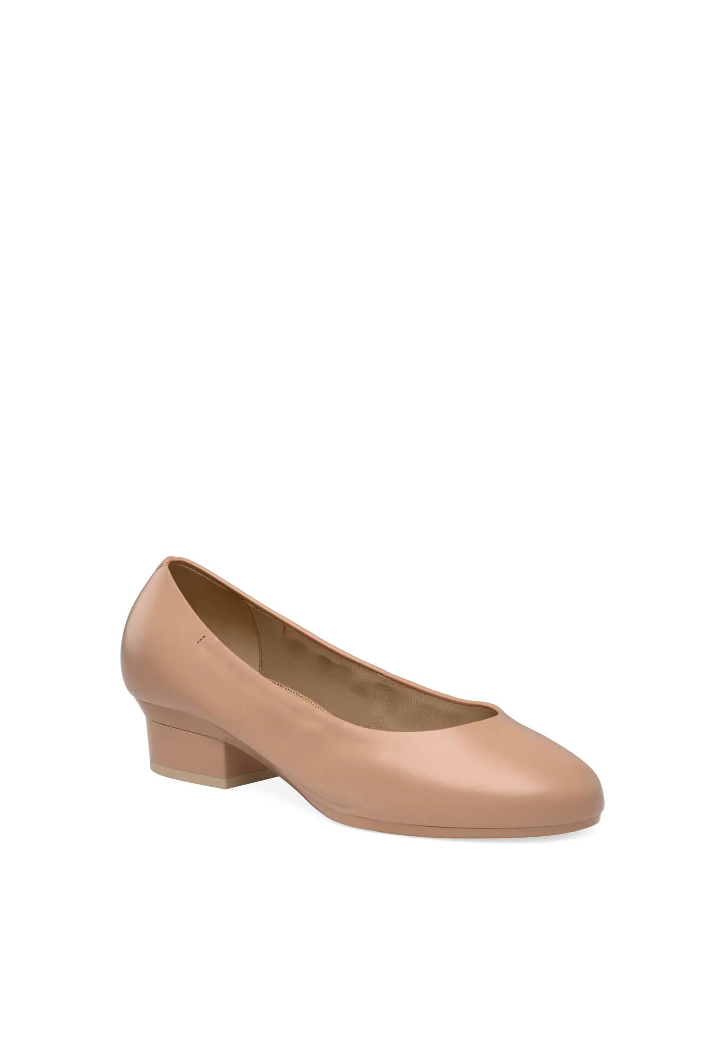 The Ballet Pump - Latte Stretch Leather 3 Block - Final Sale