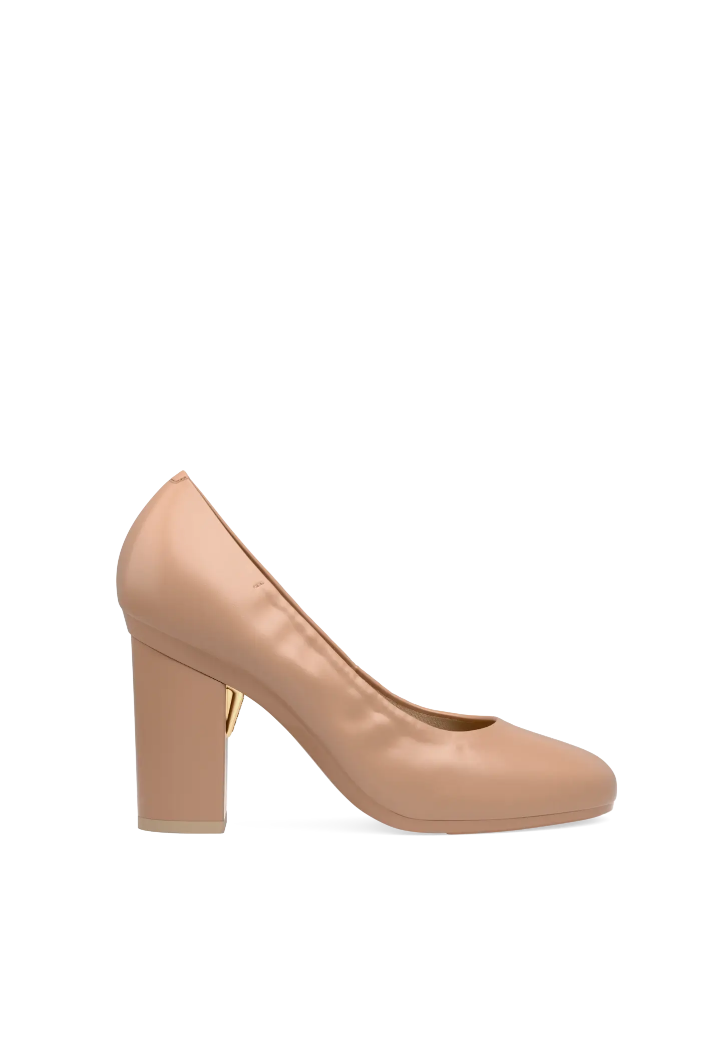 The Ballet Pump - Latte Stretch Leather 4 Block - Final Sale