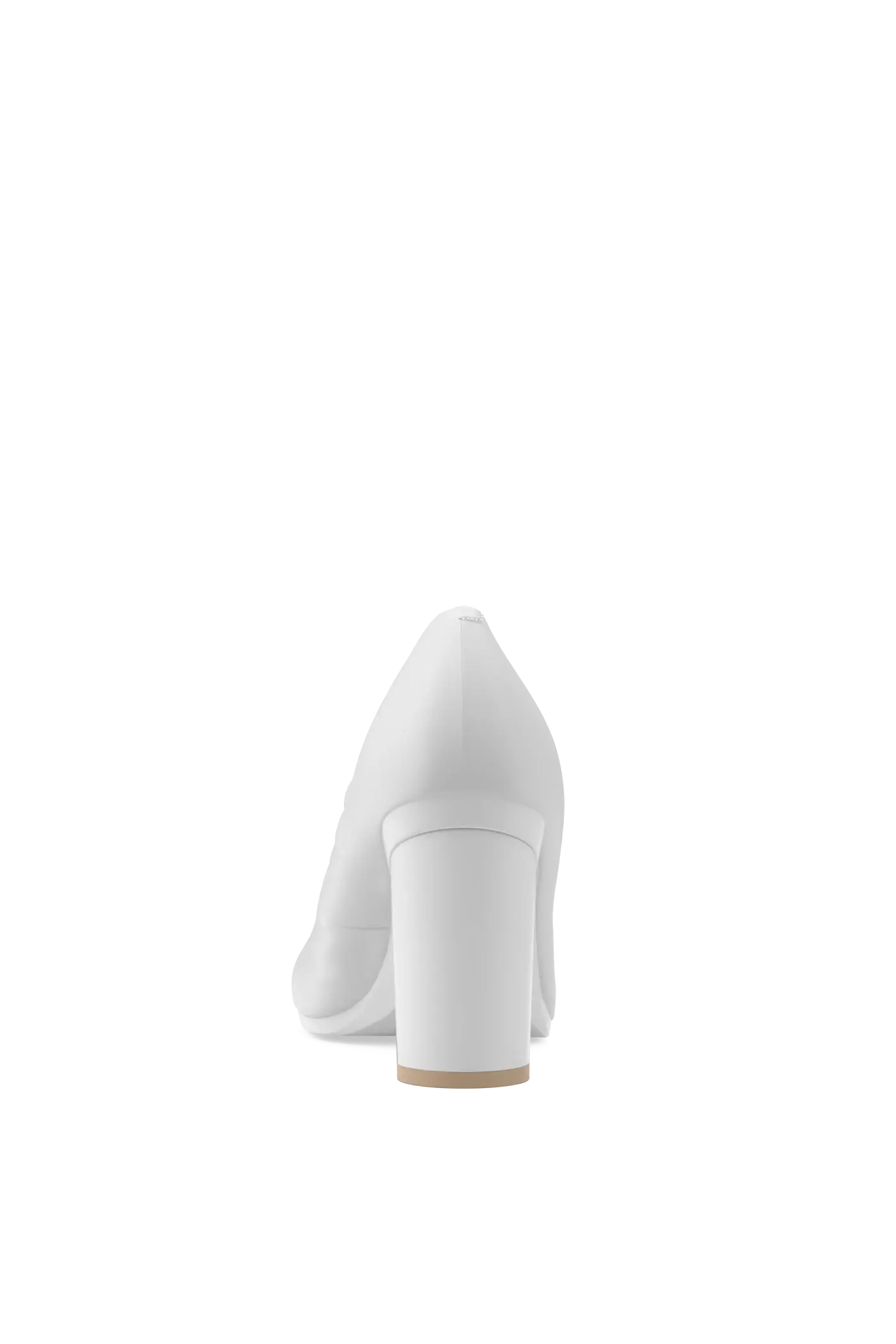 The Ballet Pump - White Leather 4 Block - Final Sale