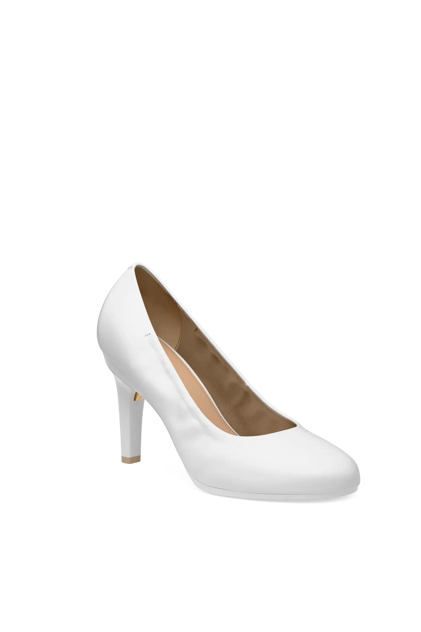 The Ballet Pump - White Leather 4 Stiletto - Final Sale