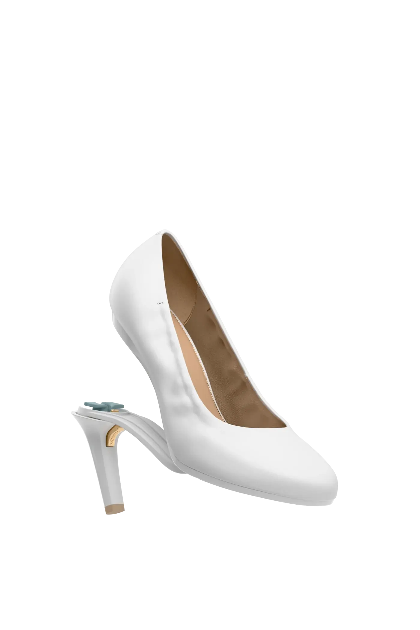 The Ballet Pump - White Leather 4 Stiletto - Final Sale