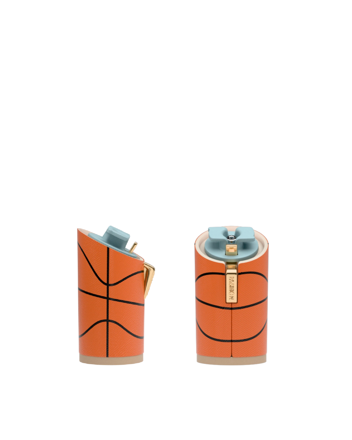 Cylinder Block Heel Kit 4 Basketball, 4-inch interchangeable cylinder block heel, side view. Pashion convertible heels go from heel to flat and are customizable with interchangeable heel kits.