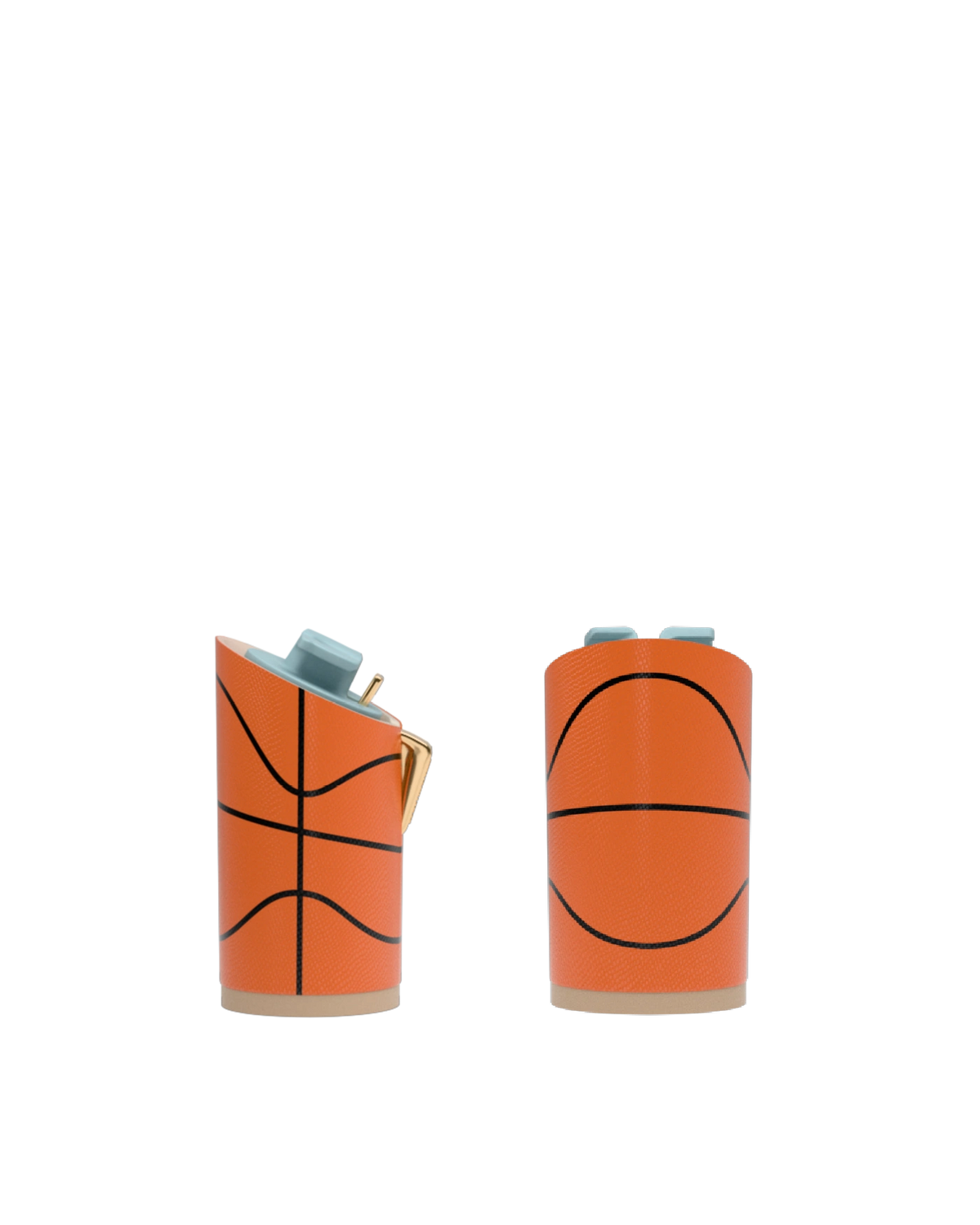Cylinder Block Heel Kit 4 Basketball, back view. Pashion convertible heels go from heel to flat and are customizable with interchangeable heel kits.