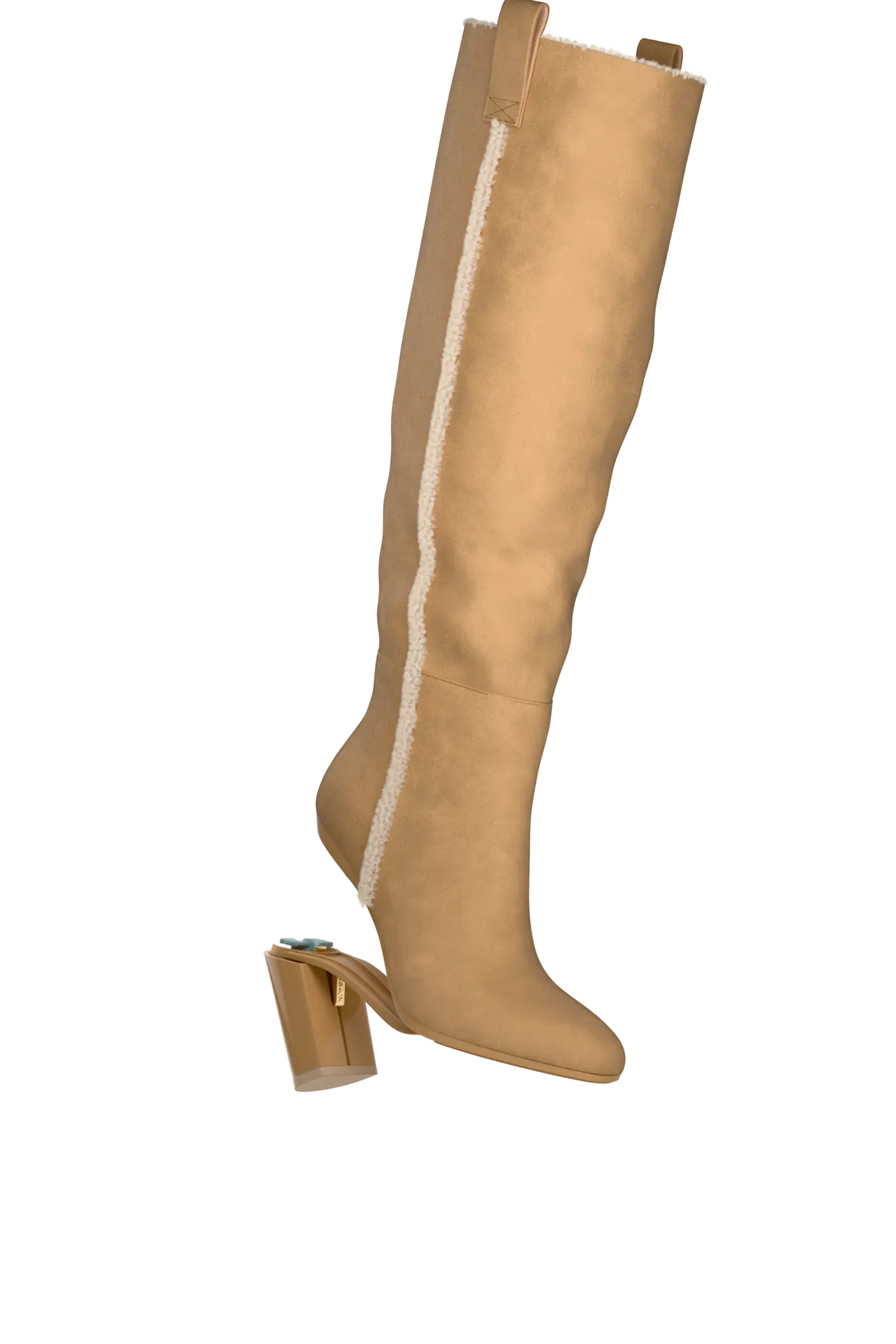The Blake Boot - Camel Suede Sherpa 4 Block
