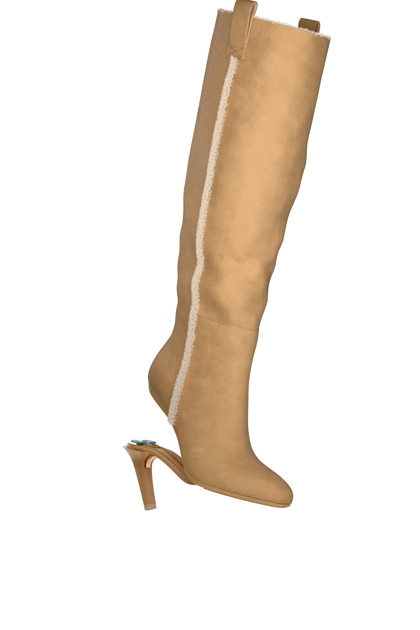 The Blake Boot - Camel Suede Sherpa 4 Stiletto