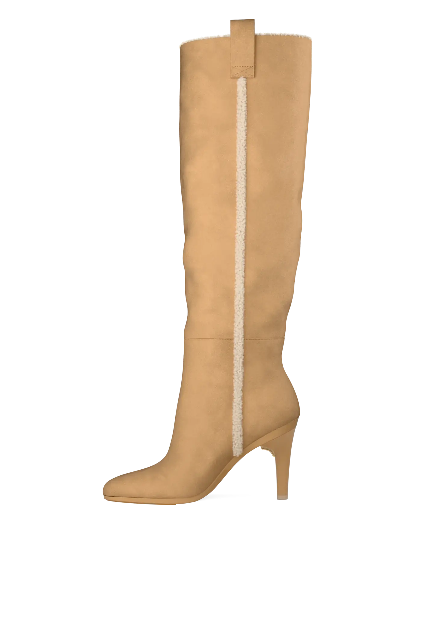 The Blake Boot - Camel Suede Sherpa 4 Stiletto