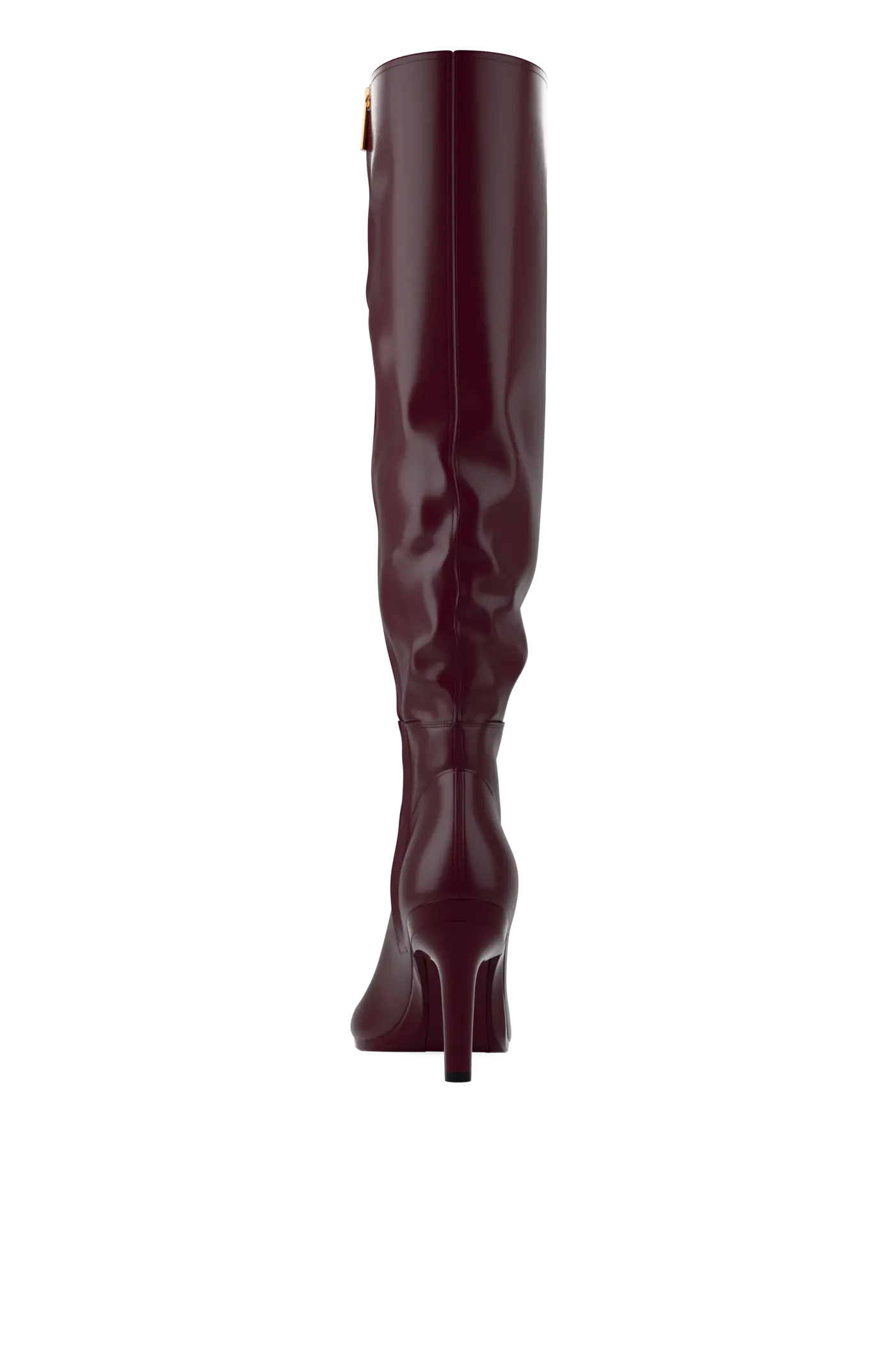 The Blake Knee High Boot - Cherry Mocha Leather 4 Stiletto