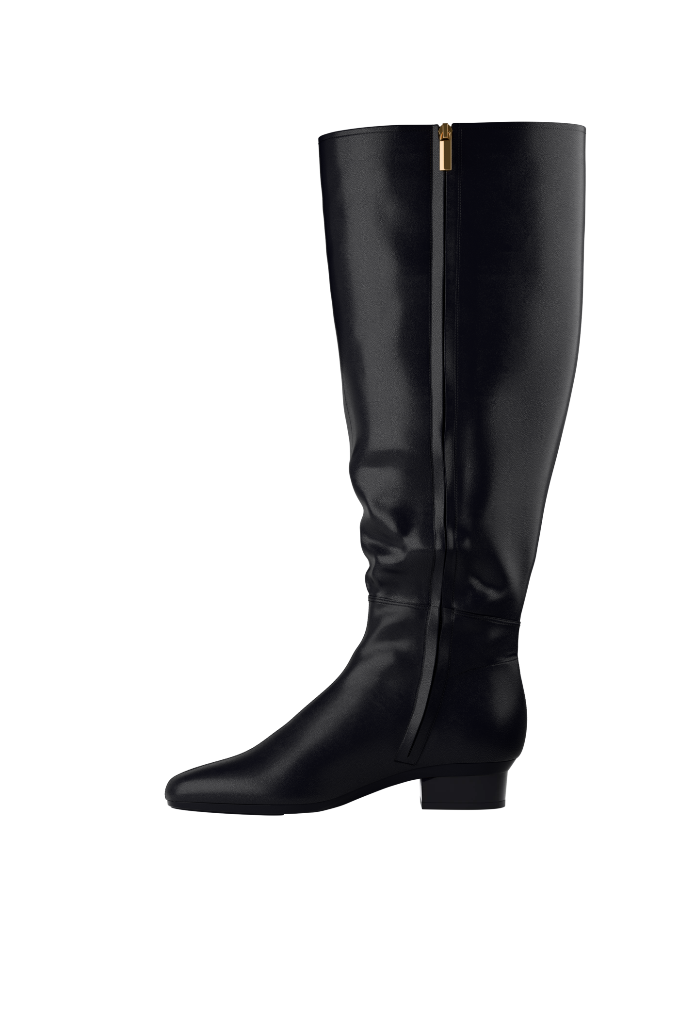 The Blake Boot Wide Calf - Coal Leather Flat