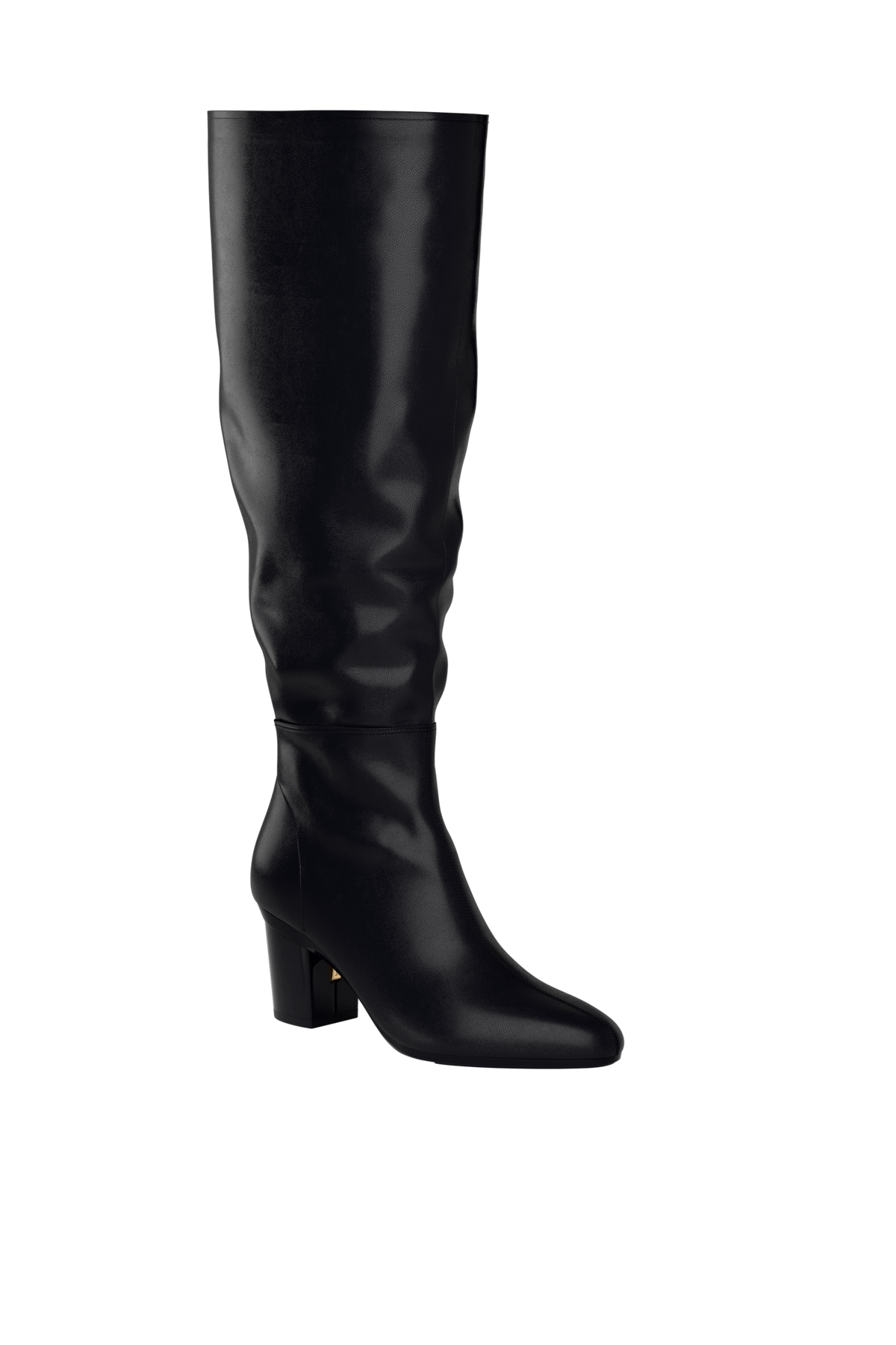The Blake Boot Wide Calf - Coal Leather 3" Block