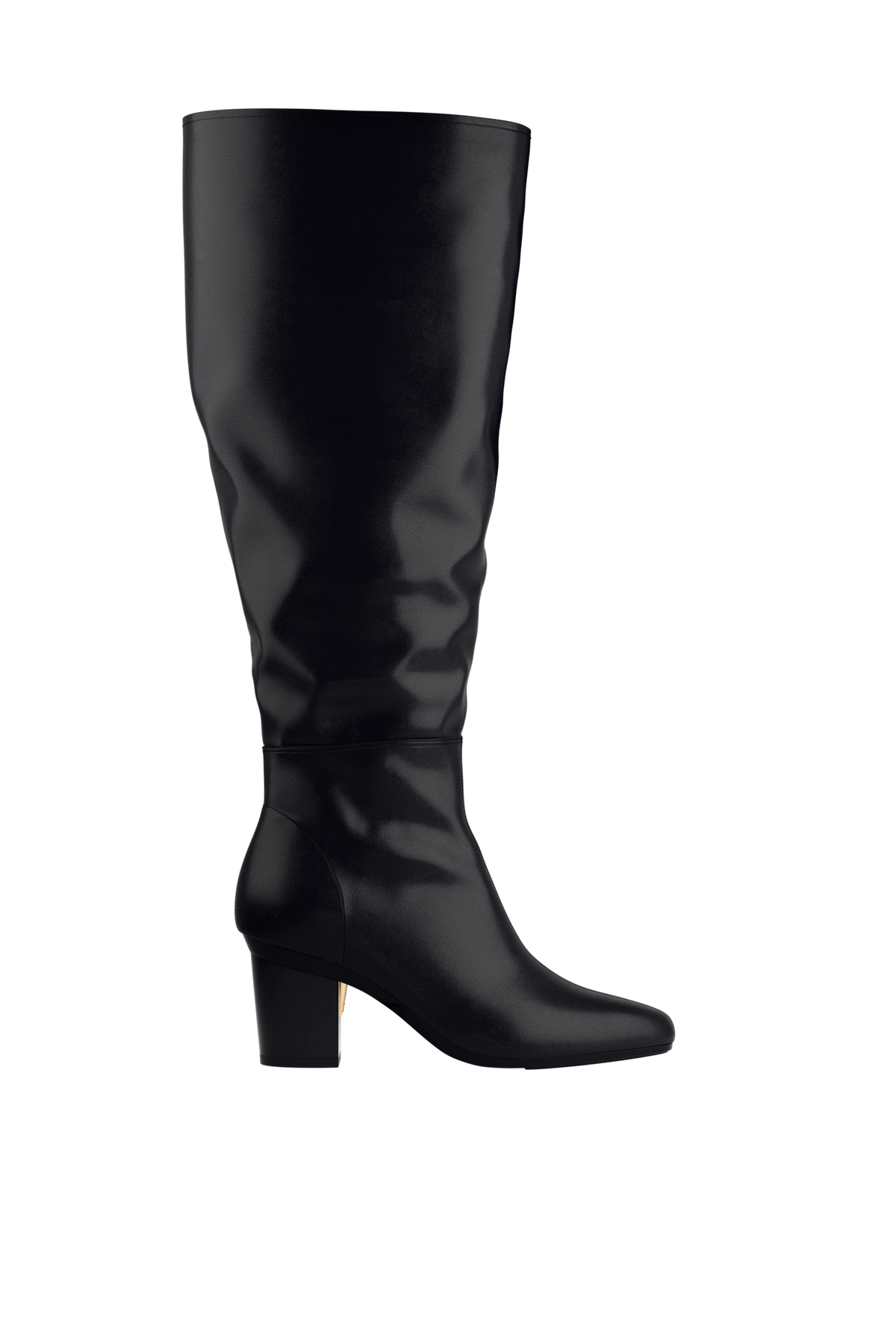 The Blake Boot Wide Calf - Coal Leather 3" Block