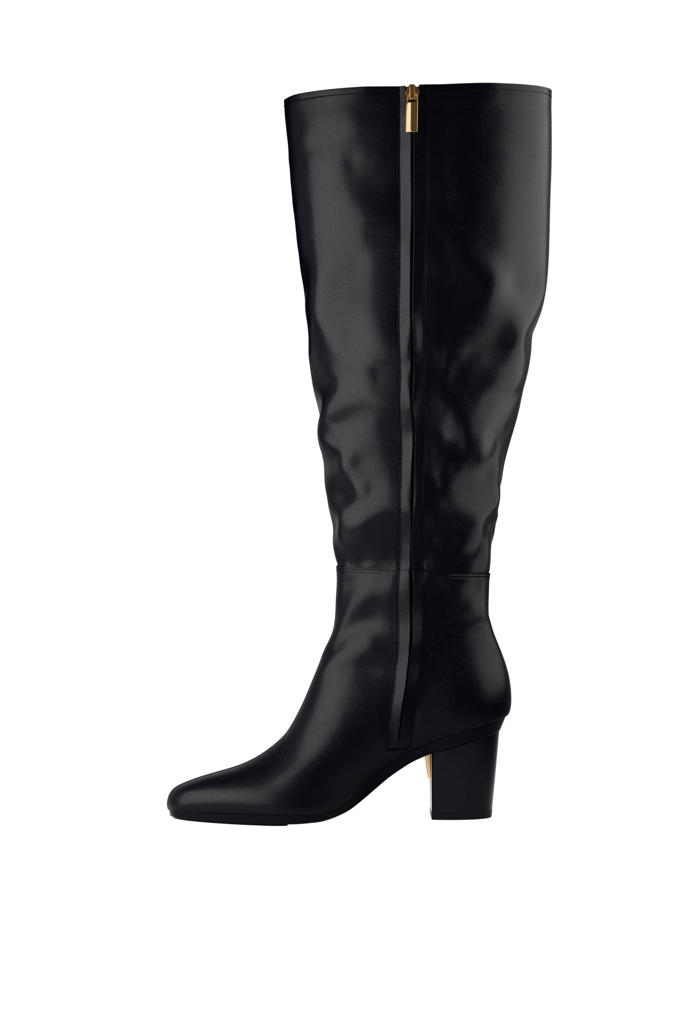 The Blake Boot Wide Calf - Coal Leather 3" Block