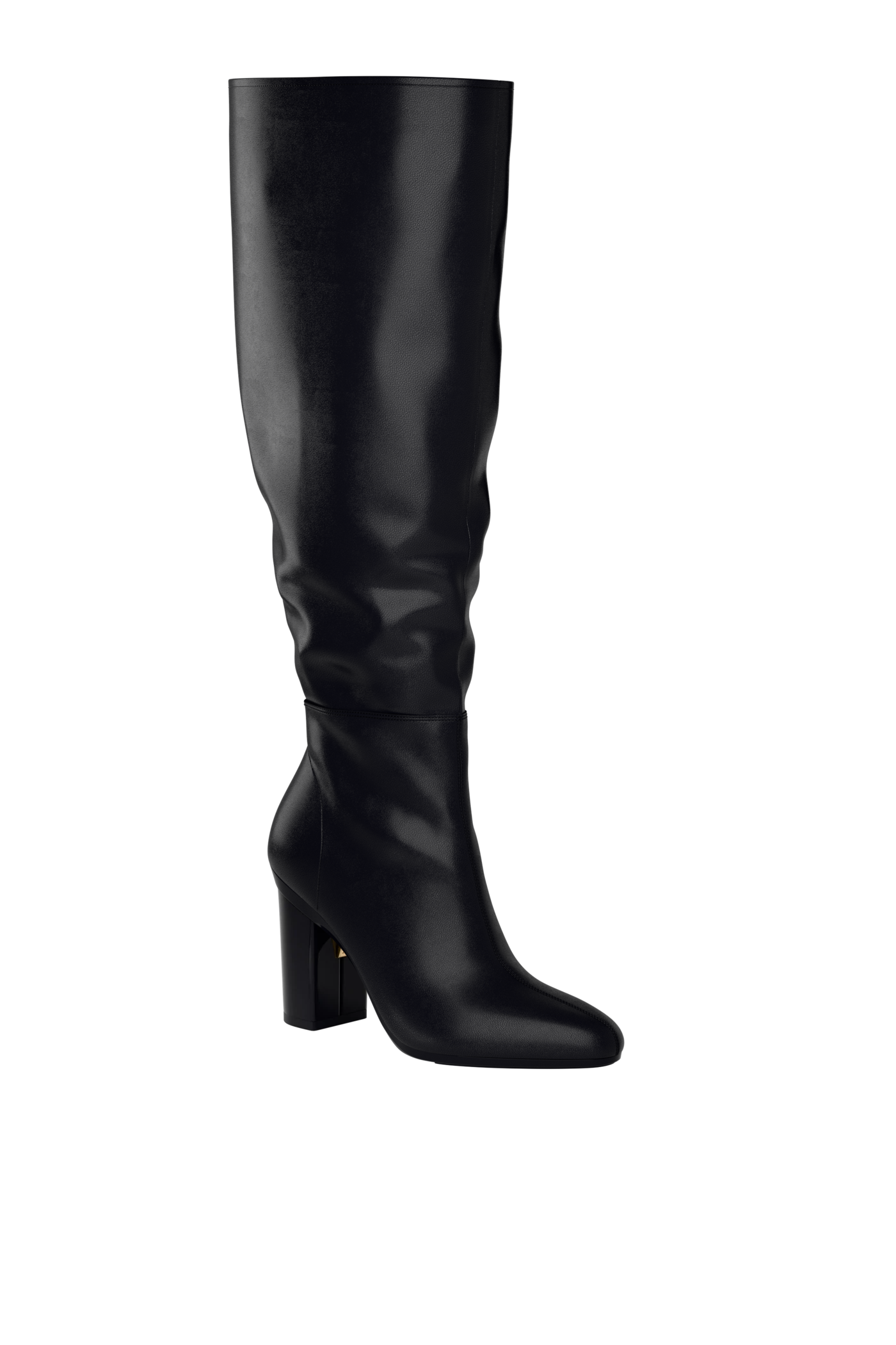 The Blake Boot Wide Calf - Coal Leather 4 Block
