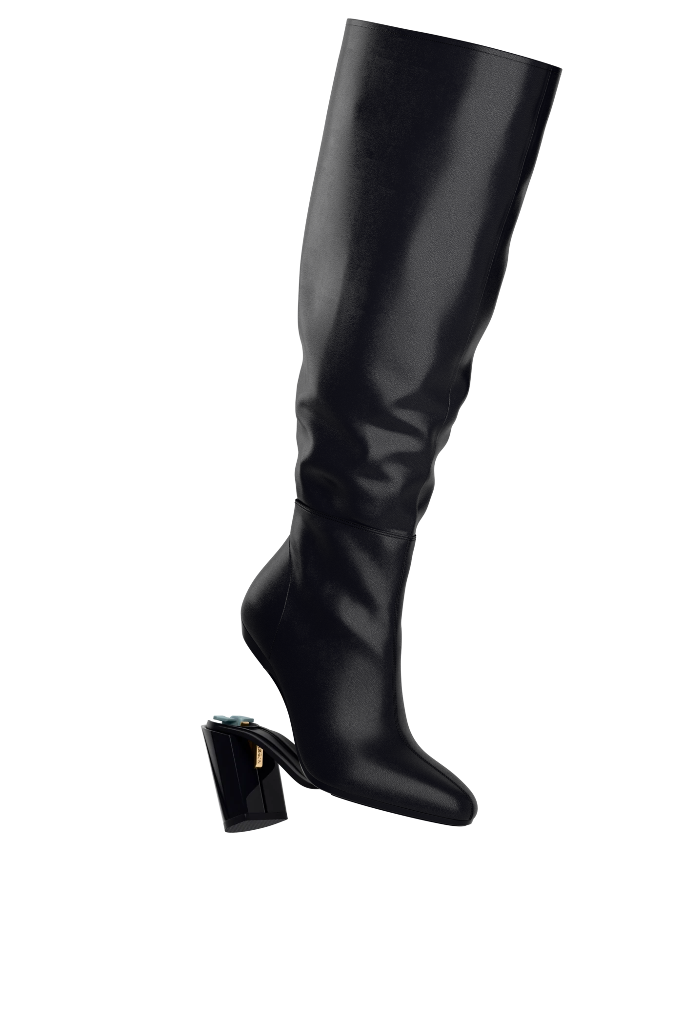 The Blake Boot Wide Calf - Coal Leather 4 Block
