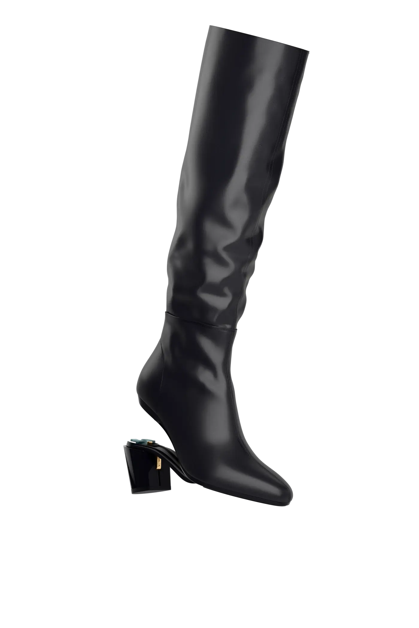 The Blake Knee High Boot - Coal Leather 3 Block