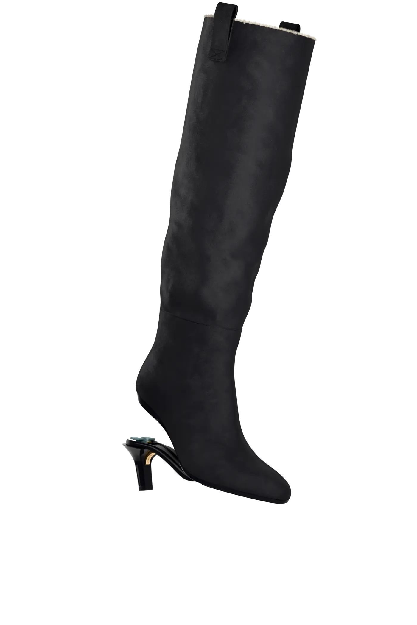 The Blake Boot - Coal Suede Sherpa 3 Stiletto