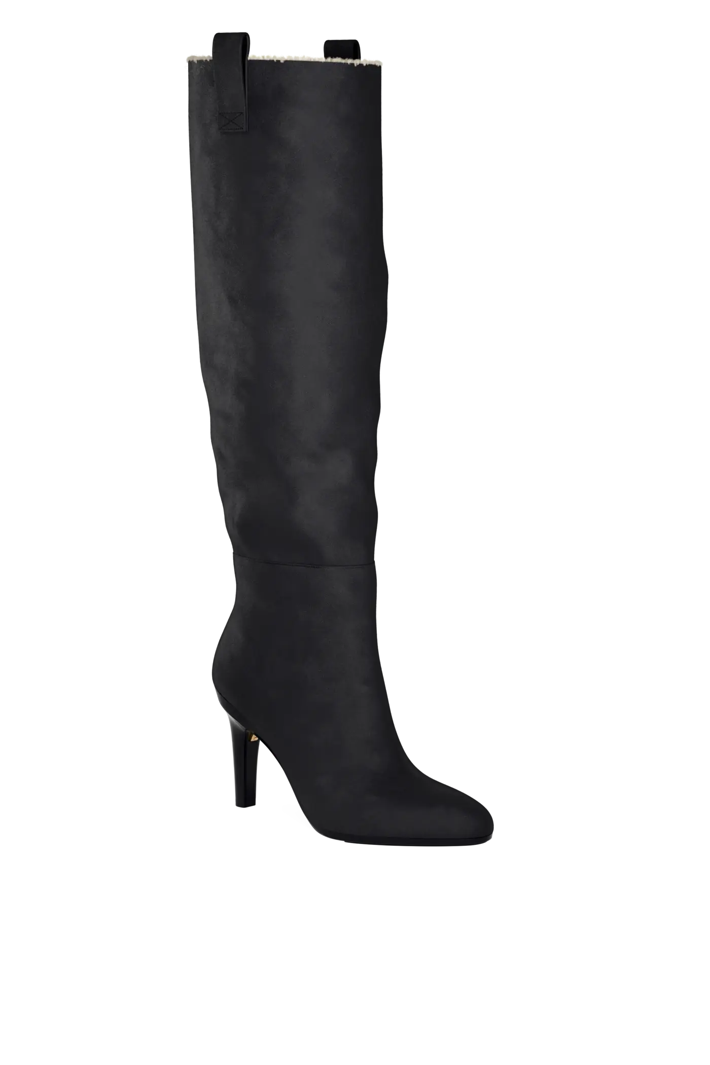 The Blake Boot - Coal Suede Sherpa 4 Stiletto