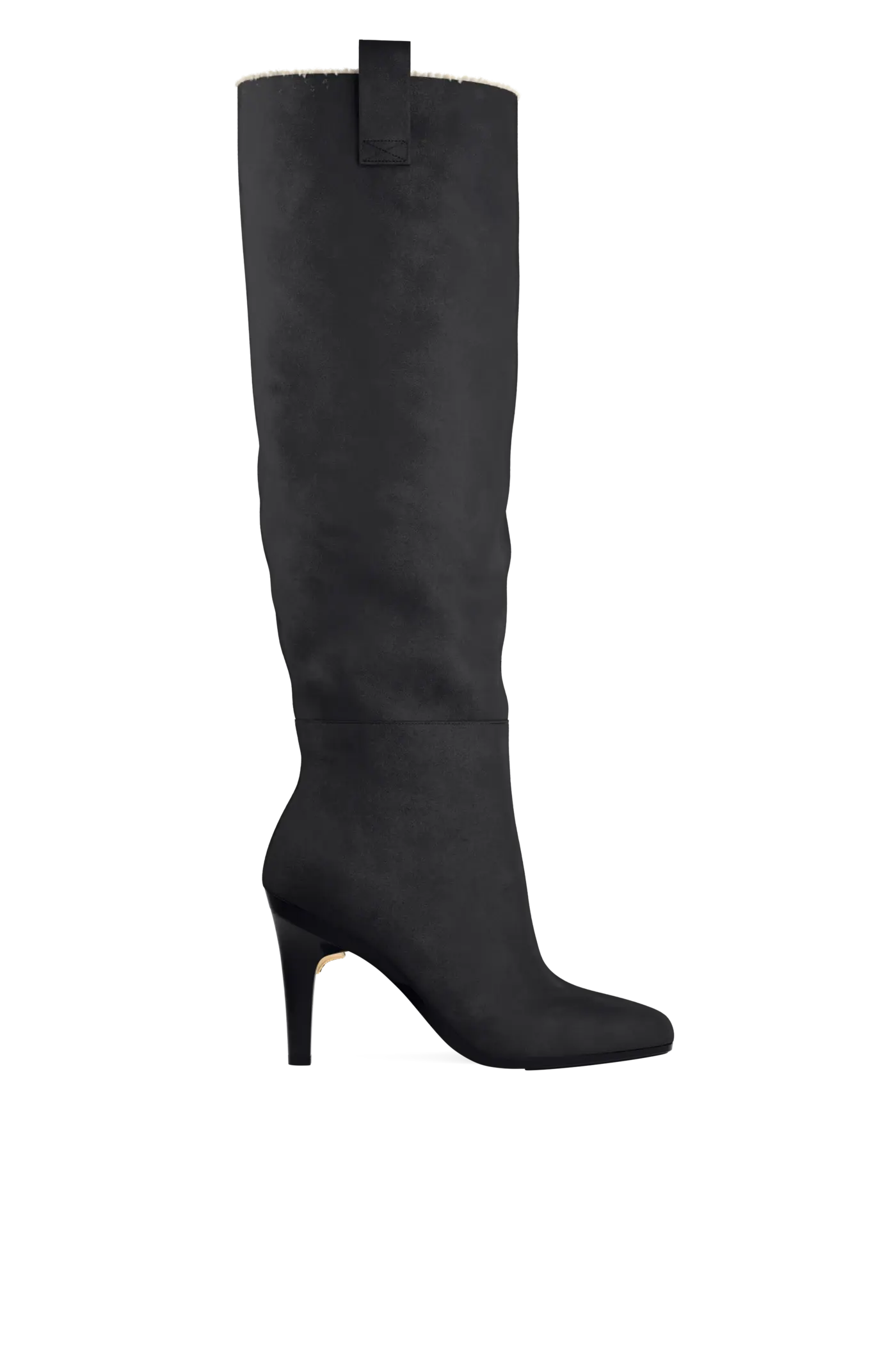 The Blake Boot - Coal Suede Sherpa 4 Stiletto