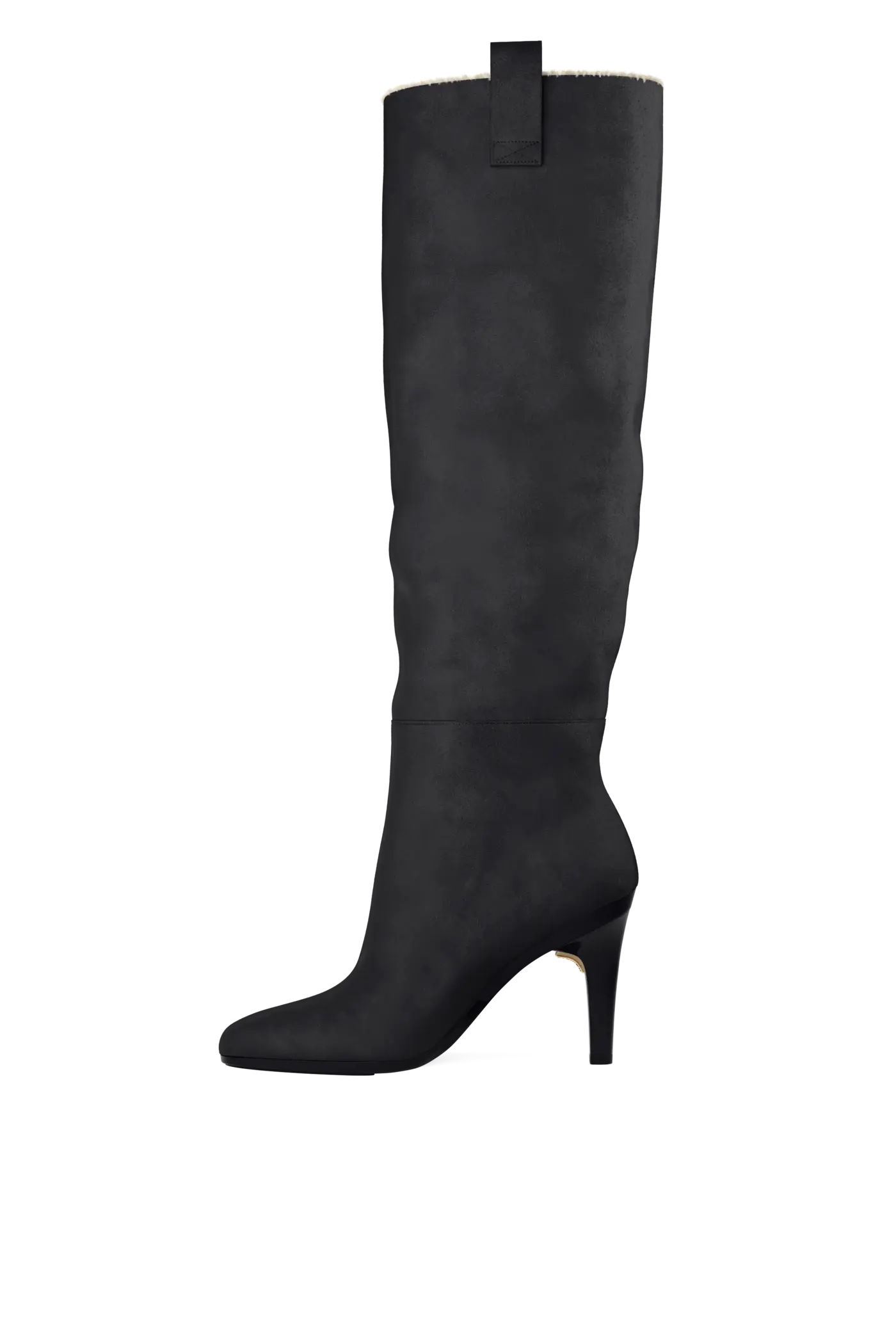 The Blake Boot - Coal Suede Sherpa 4 Stiletto