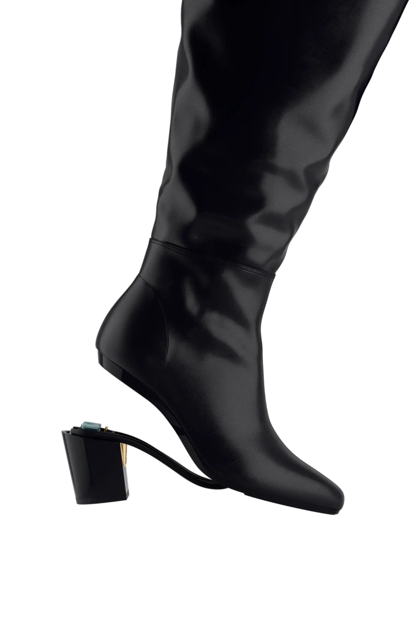 The Blake Boot Wide Calf - Coal Leather 3" Block