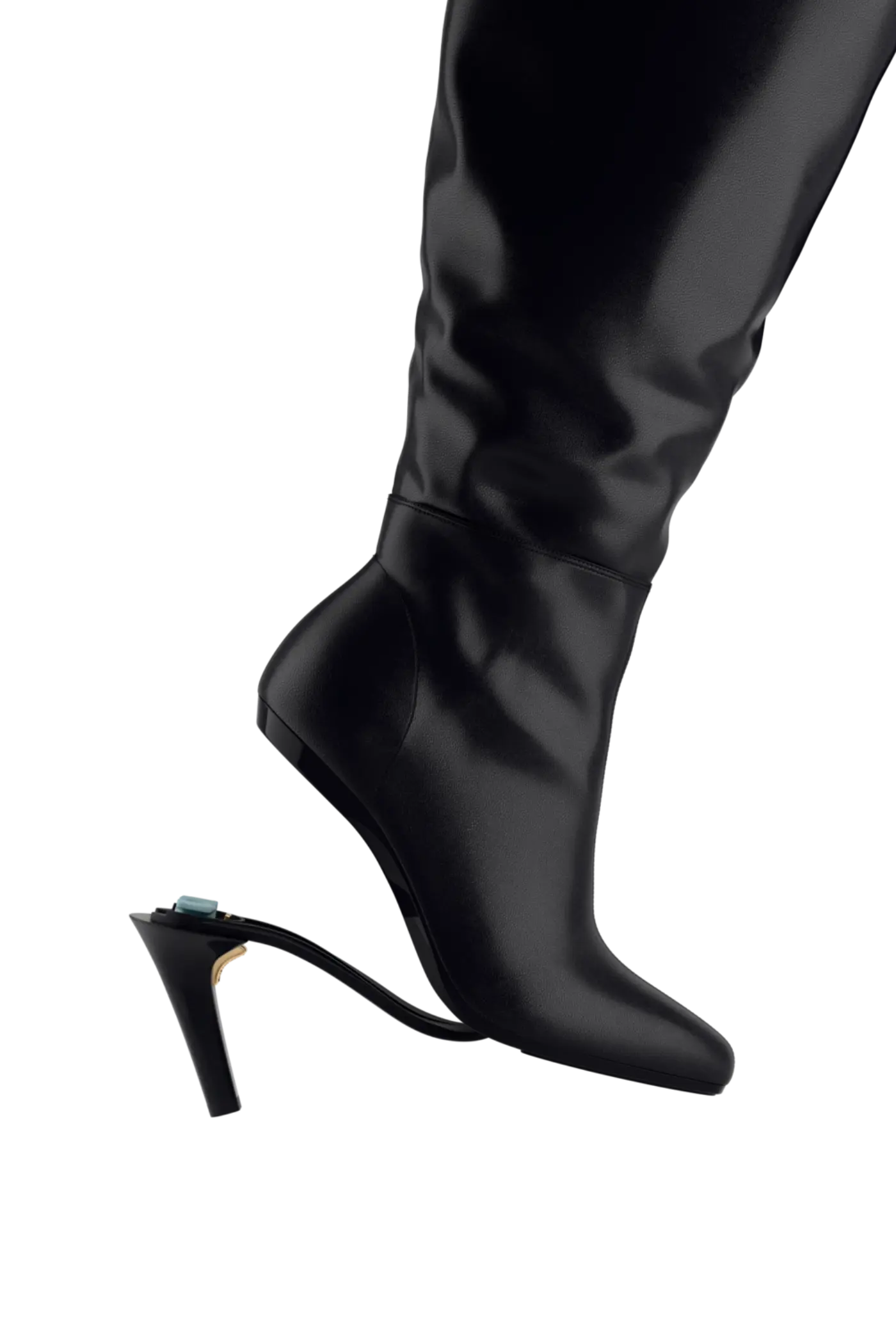 The Blake Boot Wide Calf - Coal Leather 4 Stiletto
