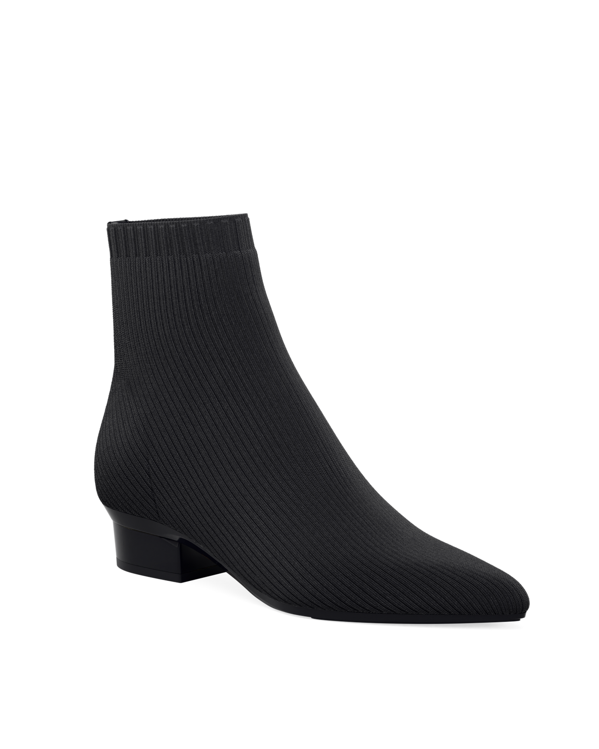 The Bootie - Coal Black Knit 4 Block