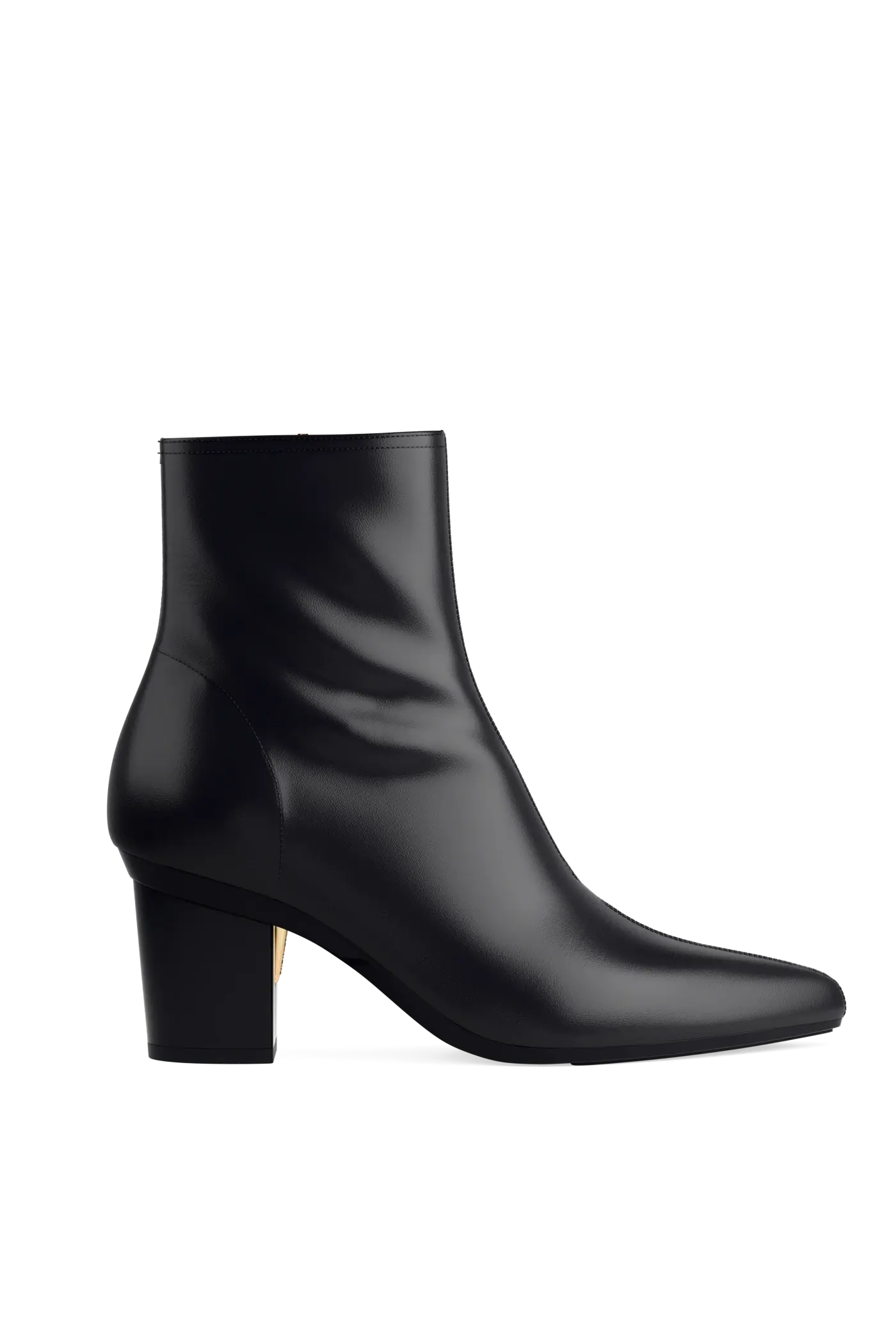 The Bootie - Coal Stretch Leather 3 Block