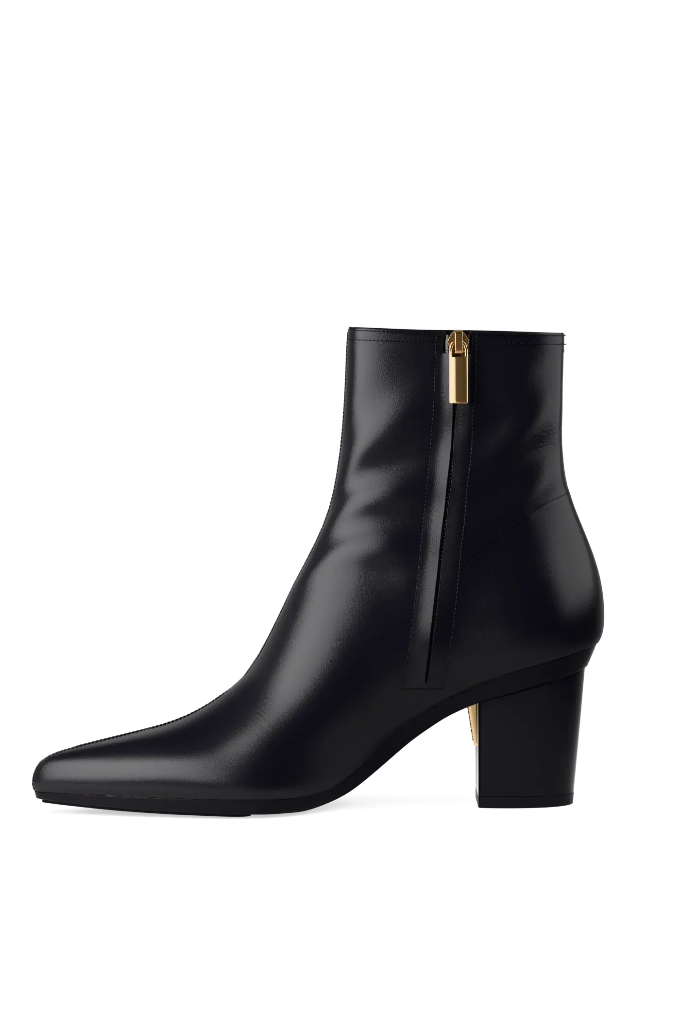 The Bootie - Coal Stretch Leather 3 Block