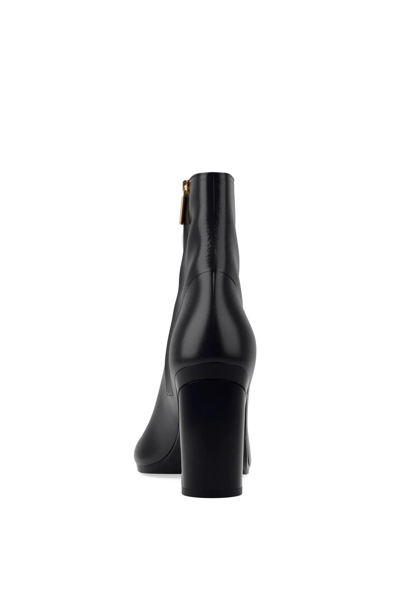 The Bootie - Coal Stretch Leather 4 Block