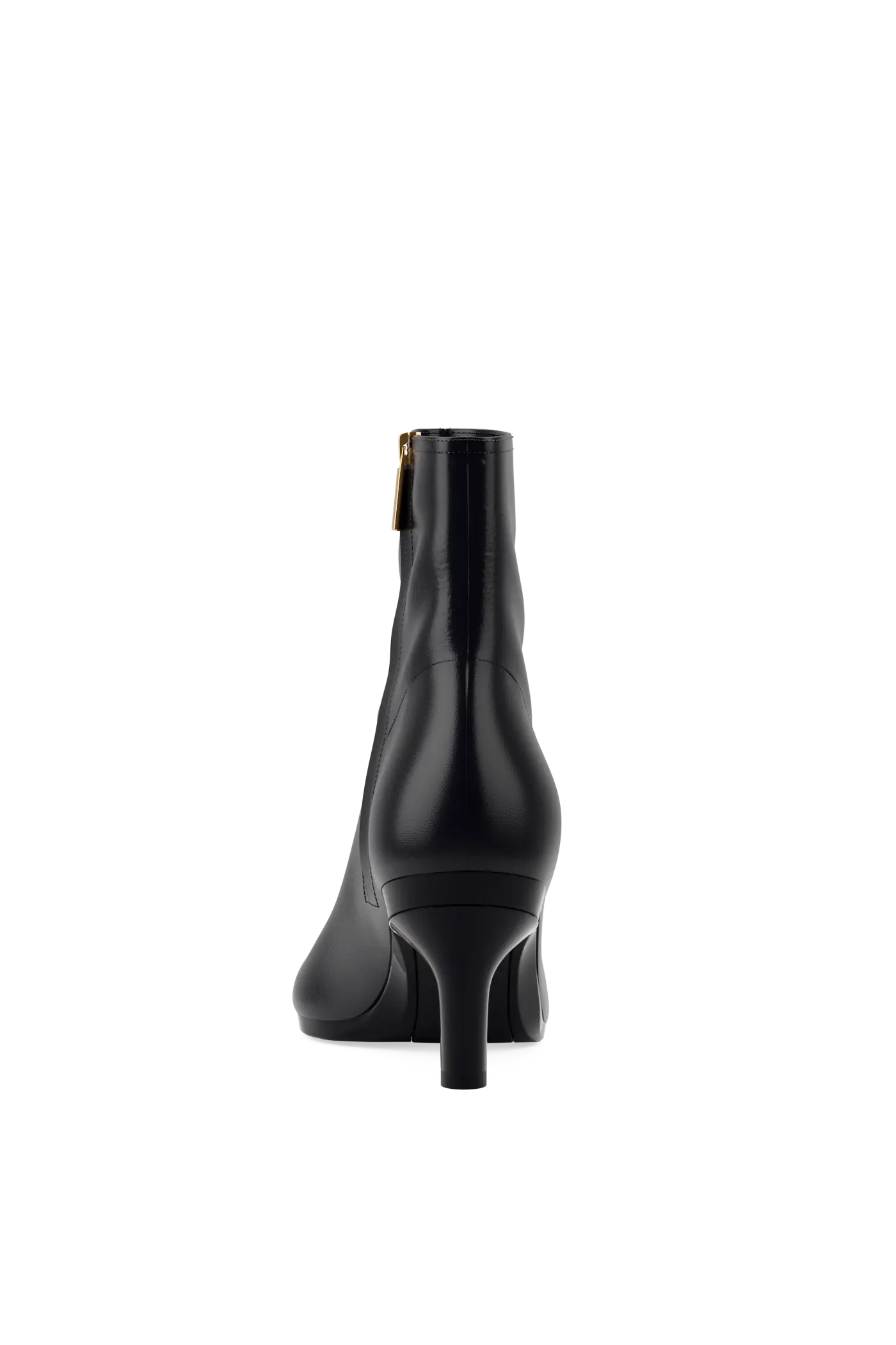 The Bootie - Coal Stretch Leather 3 Stiletto