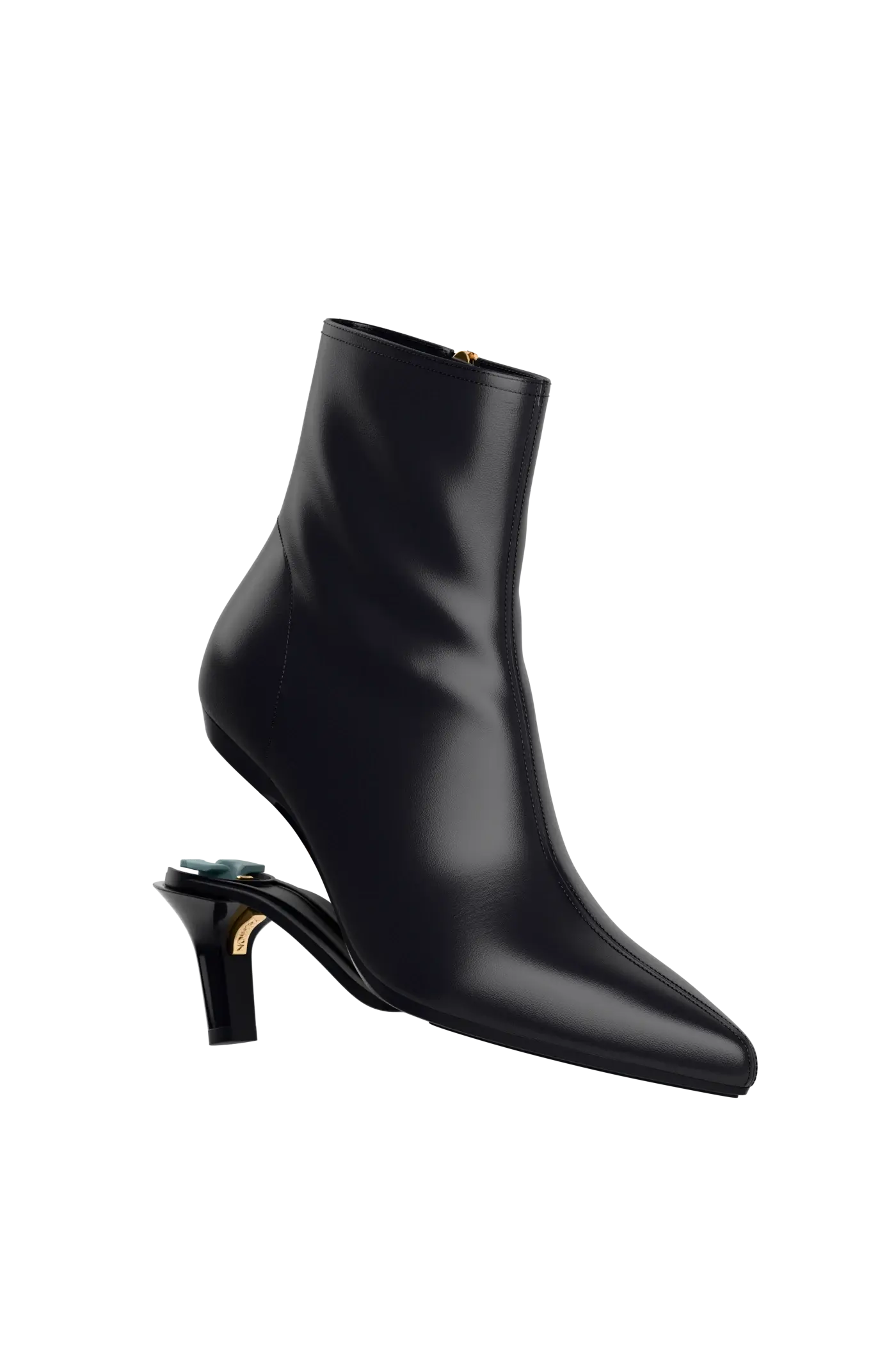 The Bootie - Coal Stretch Leather 3 Stiletto