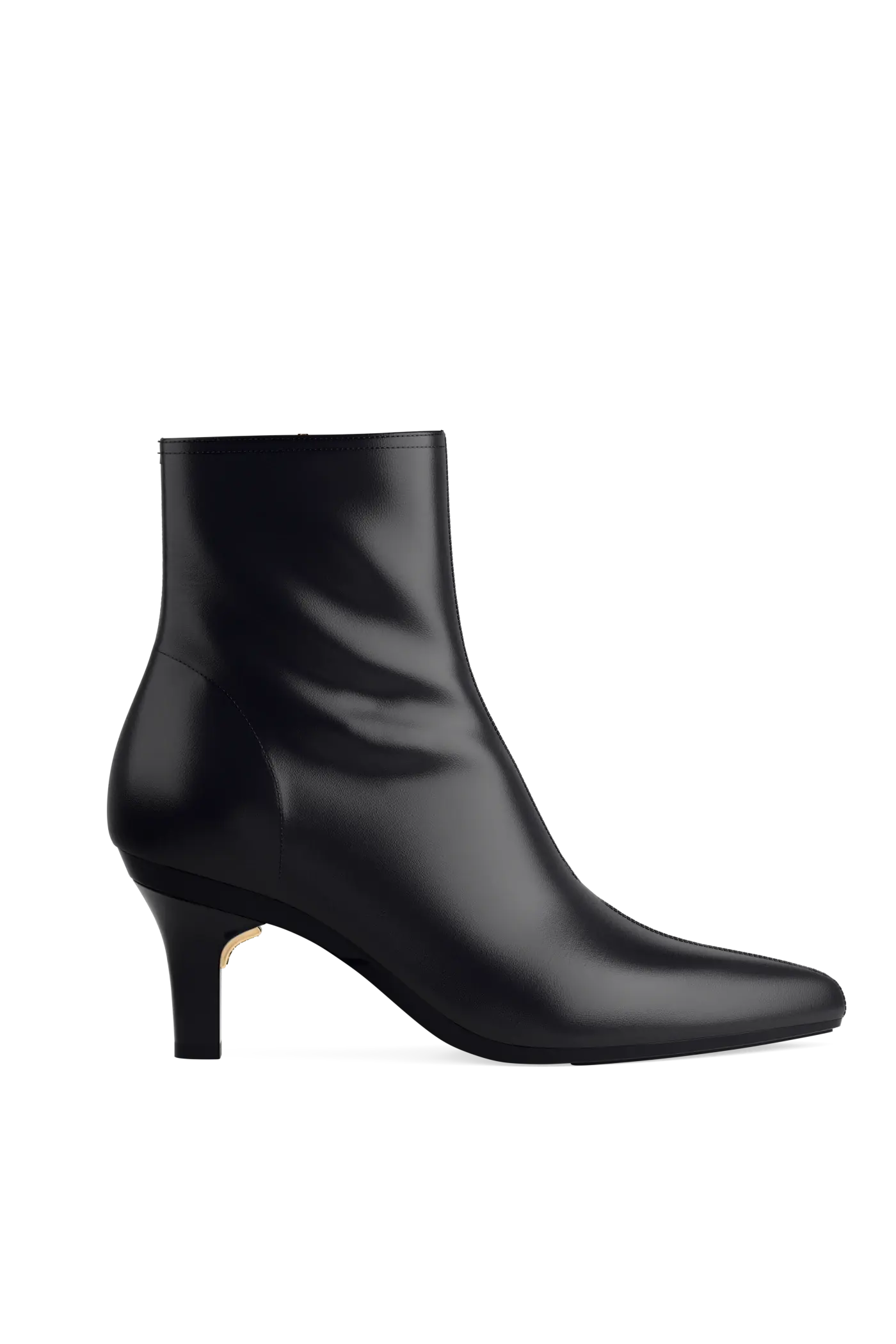 The Bootie - Coal Stretch Leather 3 Stiletto
