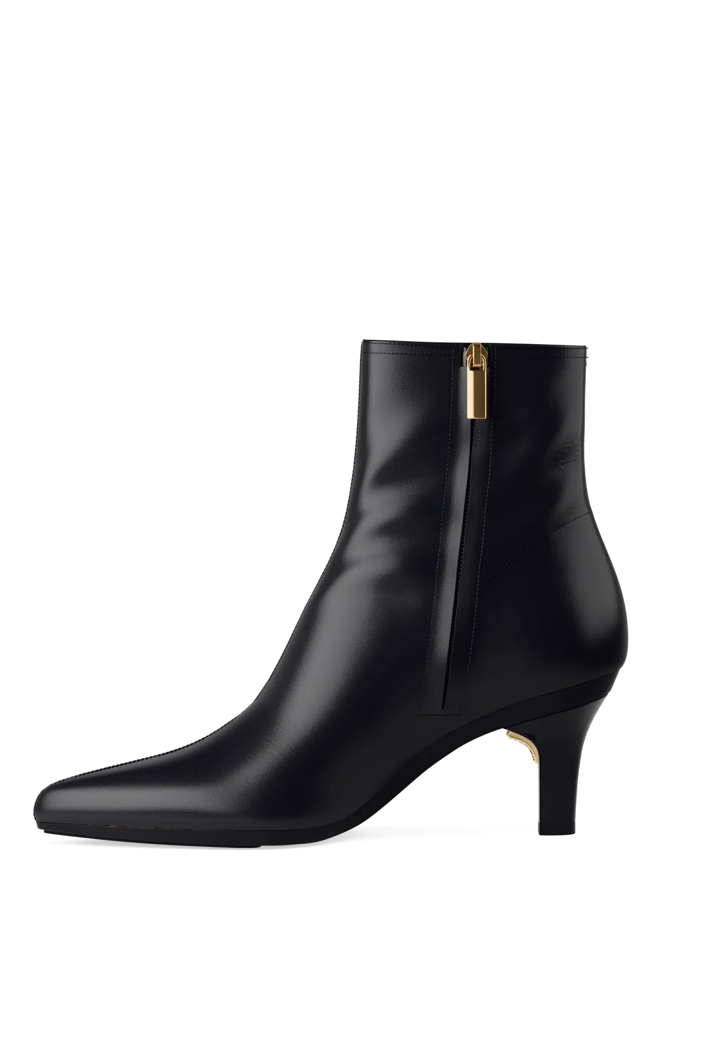 The Bootie - Coal Stretch Leather 3 Stiletto