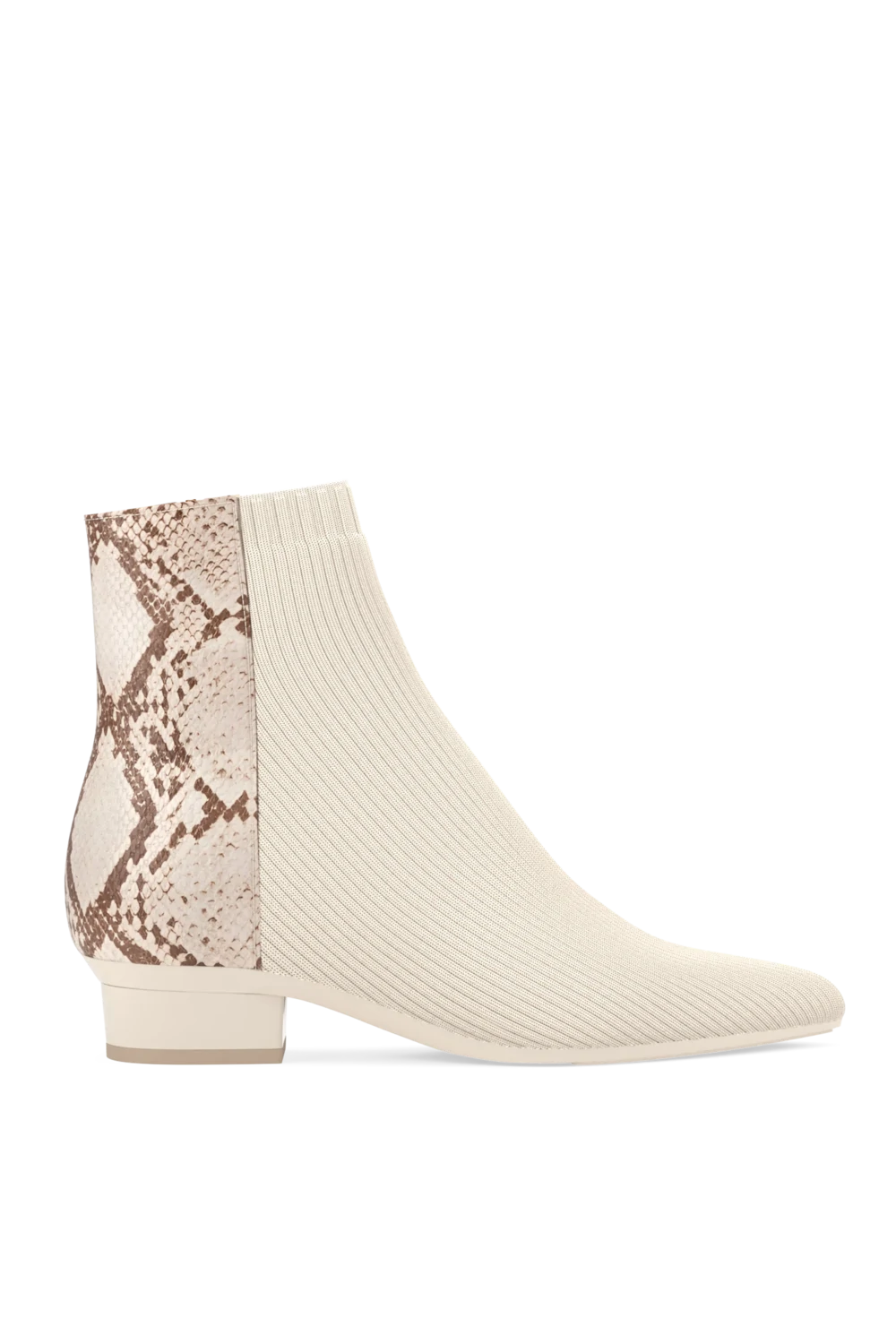 The Bootie - Ivory Snakeskin & Knit