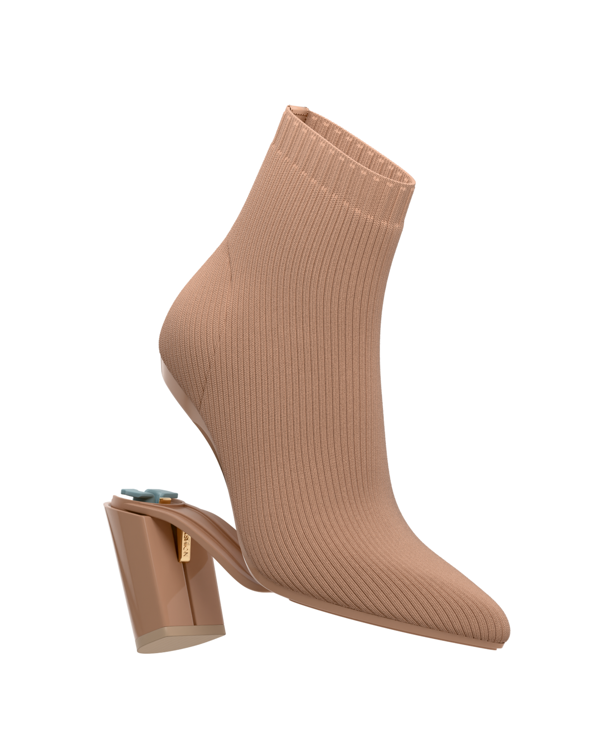 The Bootie - Latte Knit 4 Block